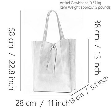 modamoda de Schultertasche T163v3, Echtleder Handmade in Italy