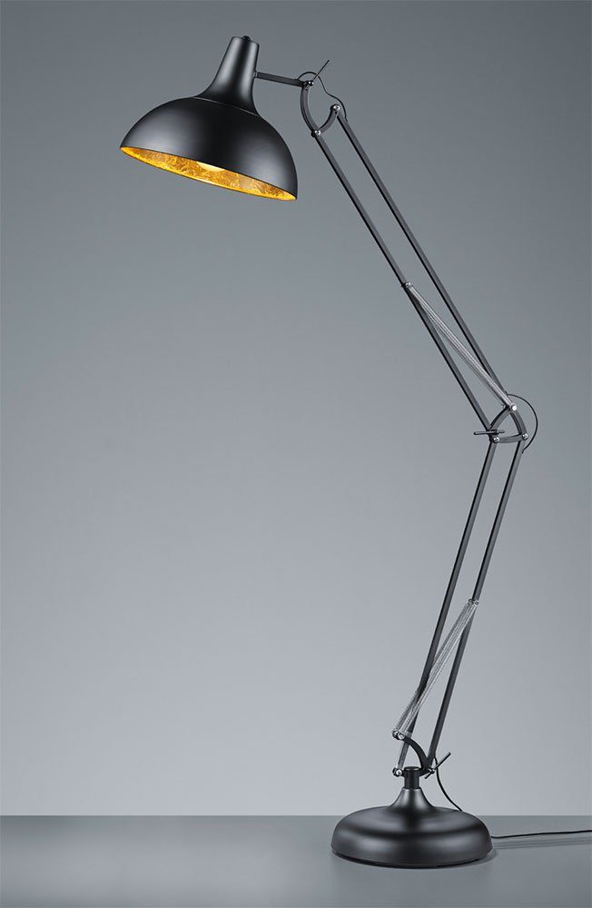 etc-shop LED Leuchtmittel Lampe Warmweiß, Stehlampe, inklusive, Stand Steh SCHWARZ GOLD höhenverstellbar Leuchte