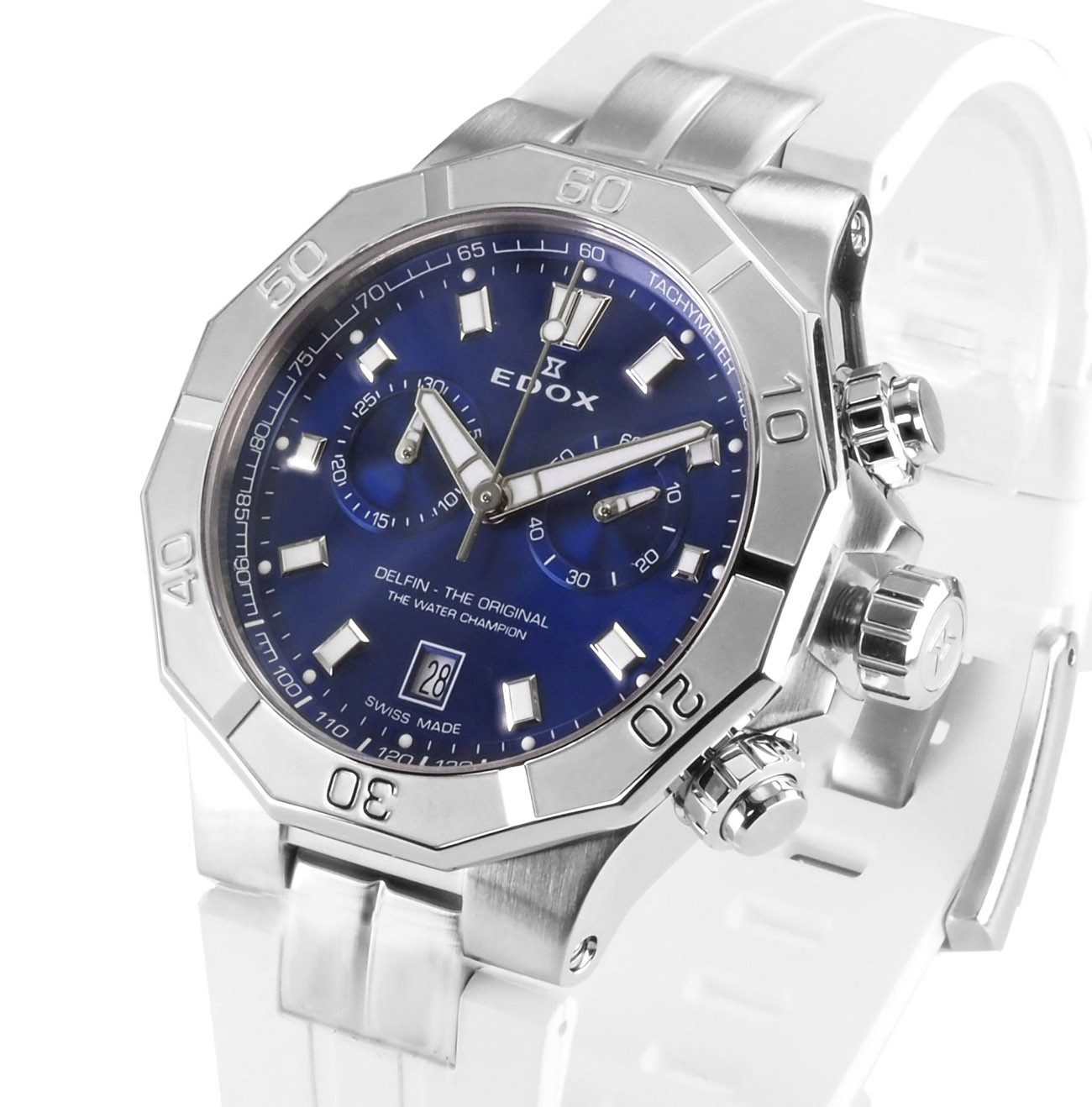 Edox Schweizer Uhr Herren Uhr Chronograph Delfin 10113 3CAB BUIN Saphirglas Delfin