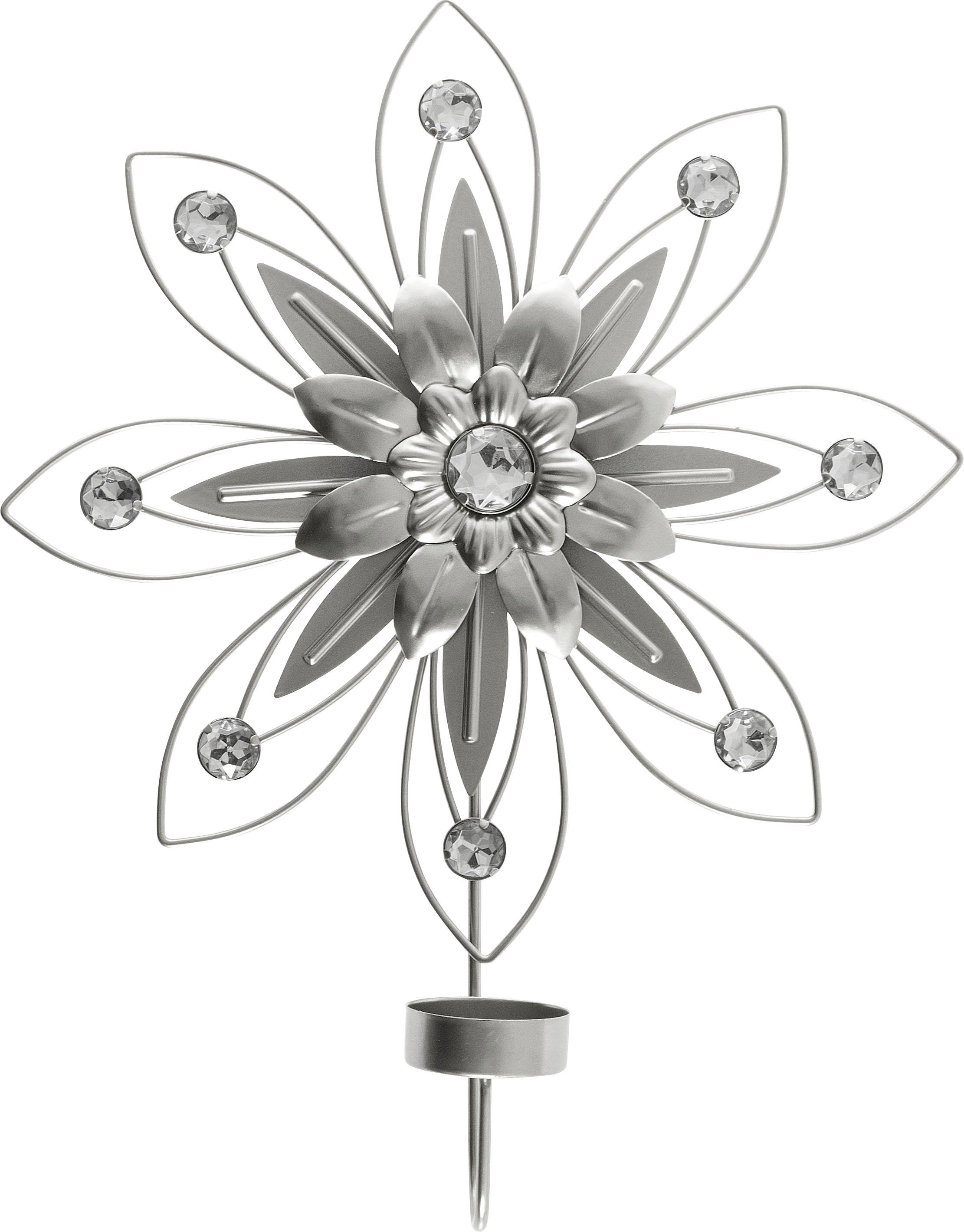 Myflair Möbel & Accessoires Wandblaker Billala, silberfarben (Set, 4 St), modern, Landhaus, Shabby Chic, silberfarben