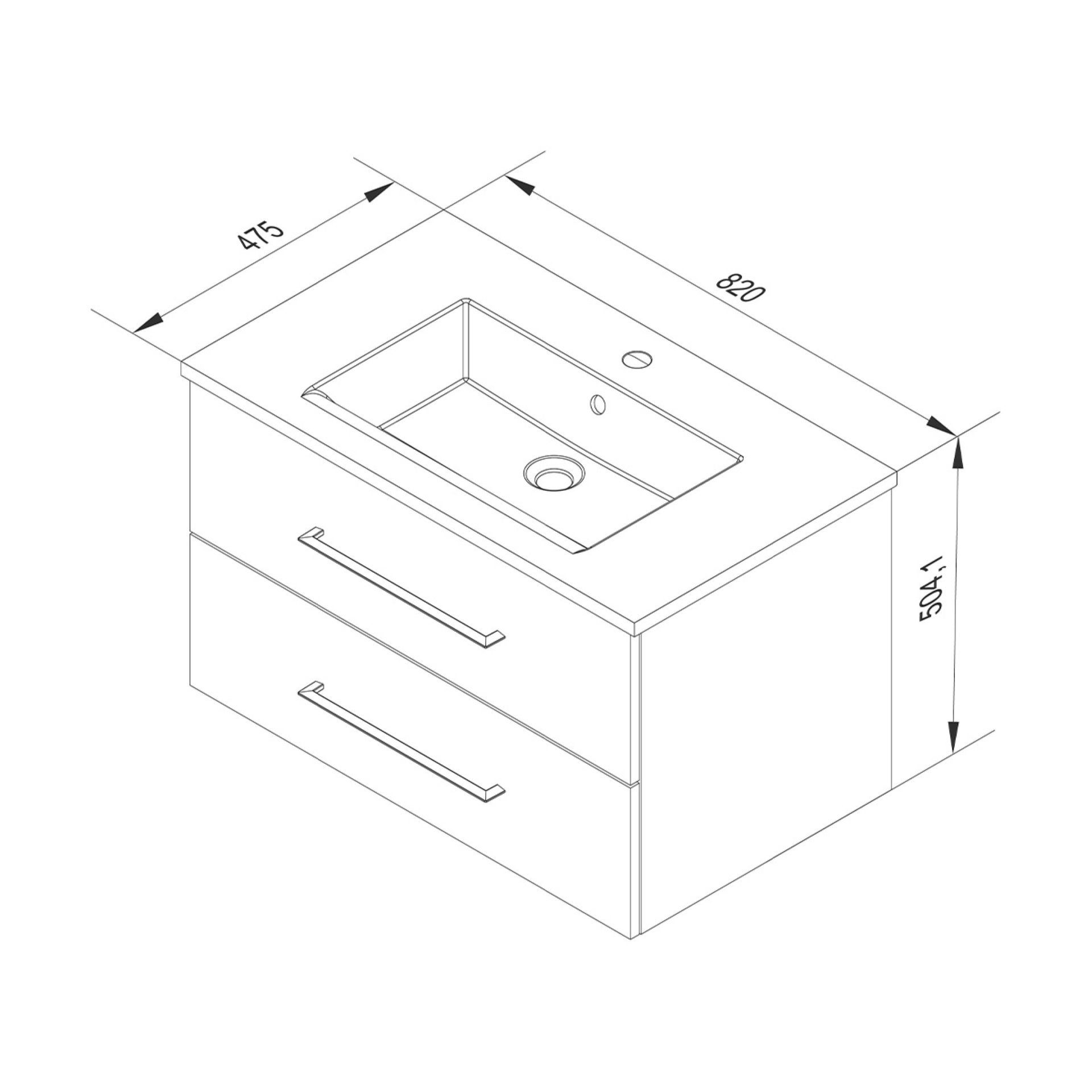 FACKELMANN Badmöbel-Set Waschtischunterschrank inkl. Keramikbecken B.PERFEKT Weiß