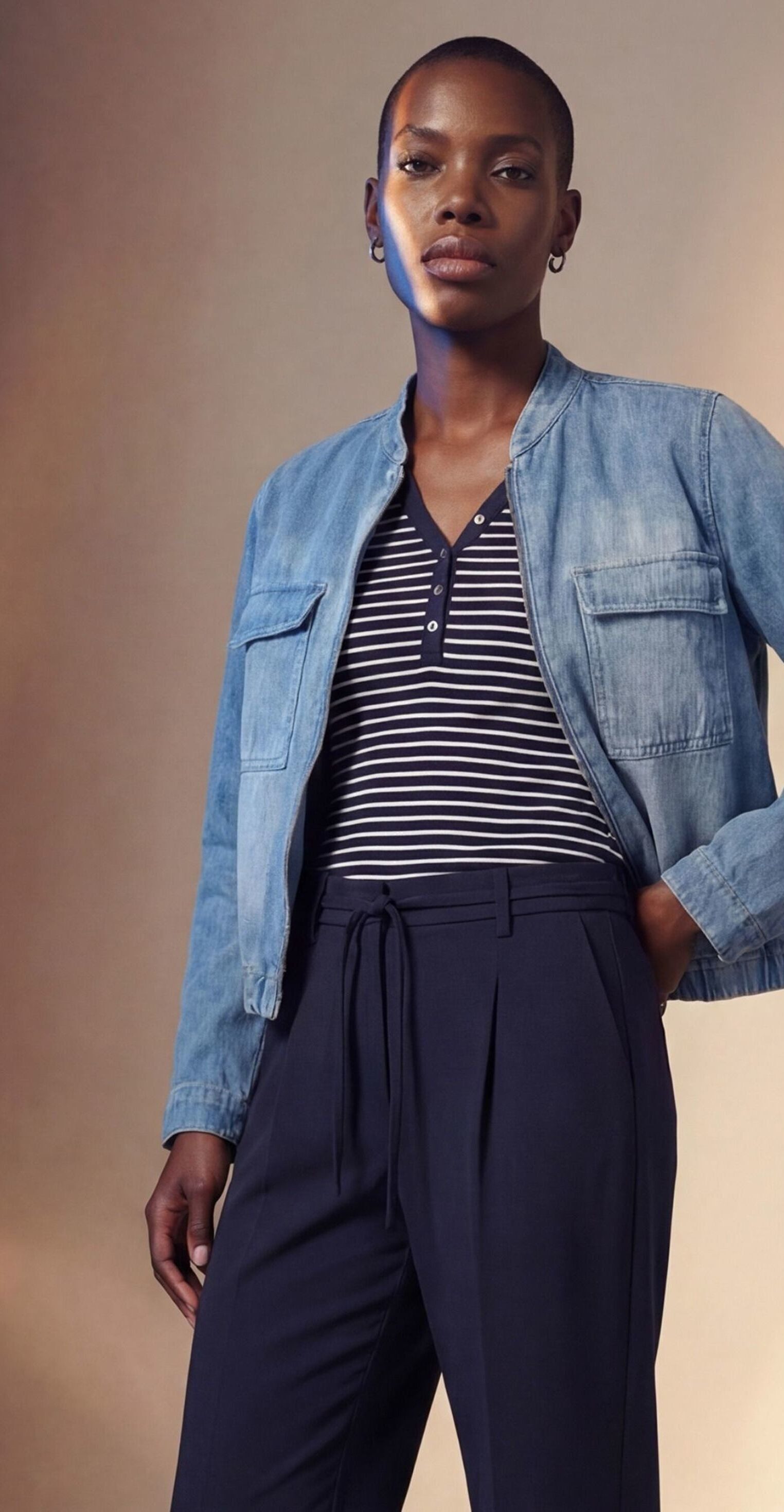 Zero Kurzarmshirt Damen mit Knopfleiste (1-tlg) weiteres Detail