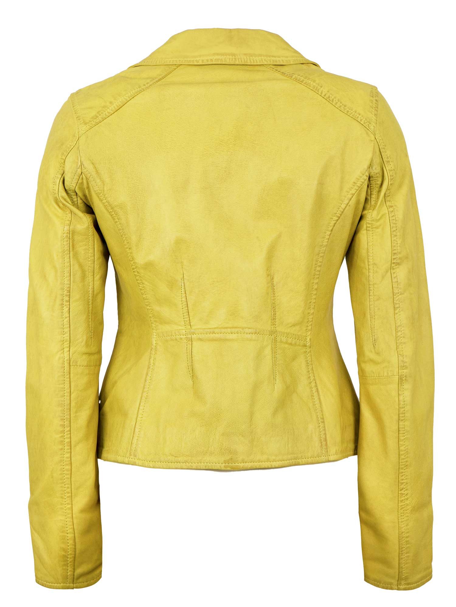 Jilani Lederjacke Halina Jilani - Damen Lederjacke Lammnappa gelb antik