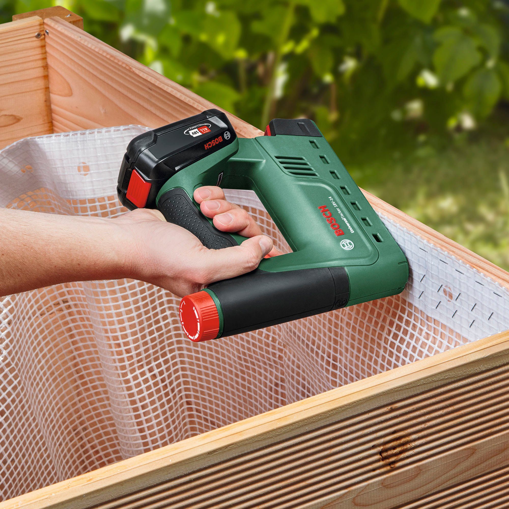 und Home Akku-Tacker & solo, Bosch Ladegerät Akku 18V-14 Garden UniversalTacker - ohne