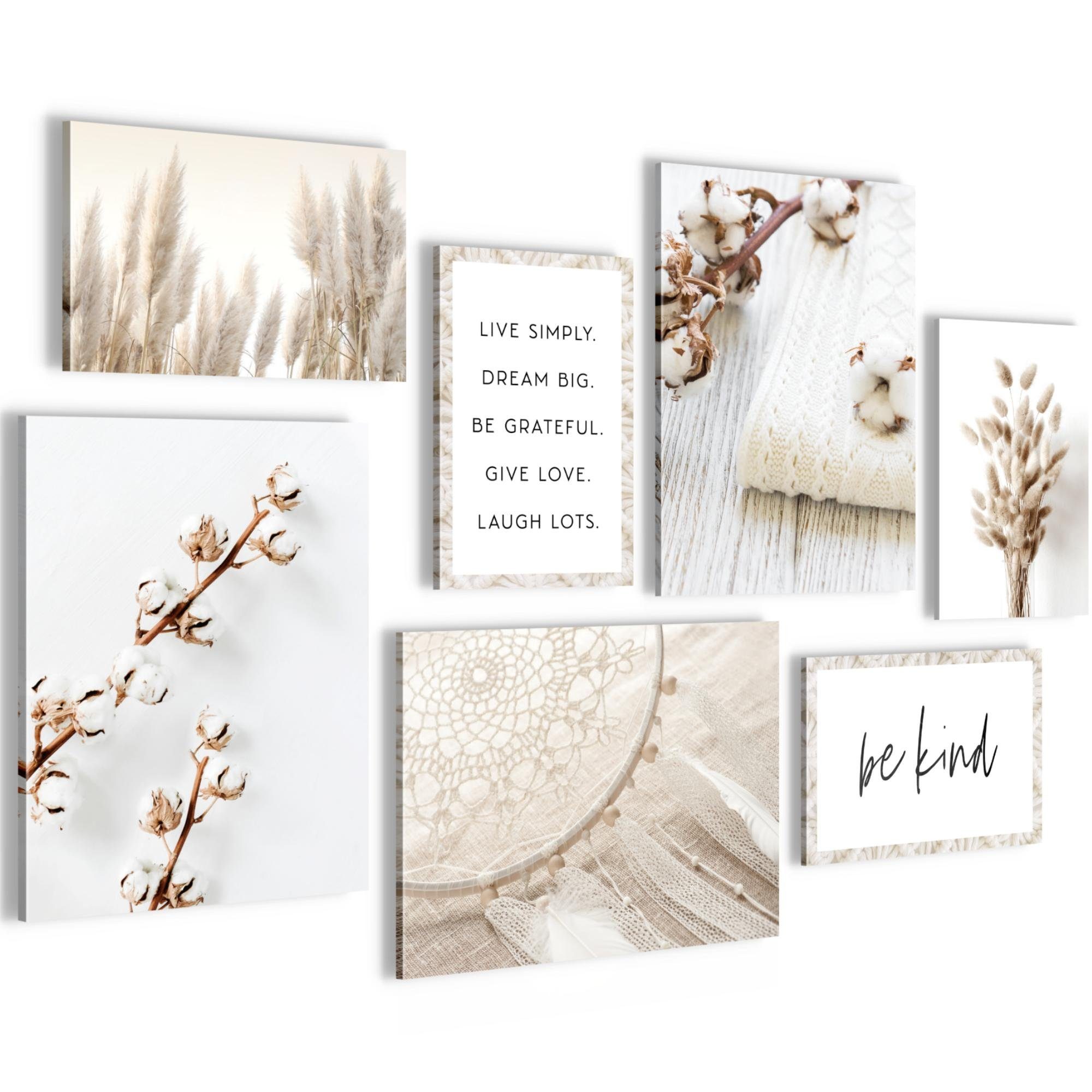 Novart Wandbild Wandbilder Set Boho Pampasgras günstig online kaufen