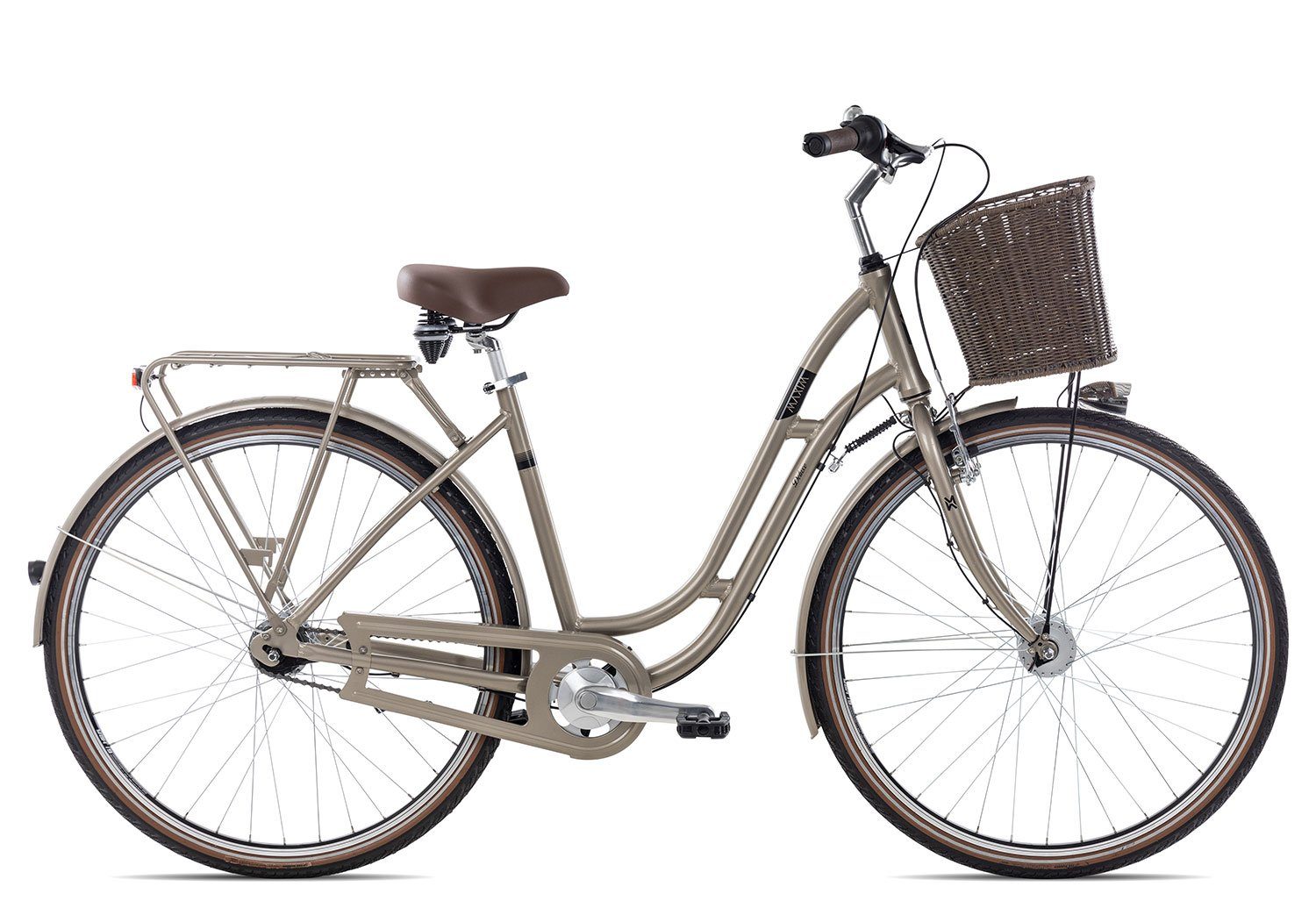 Maxim Cityrad Deluxe 28 7, 7 Gang Shimano Nexus 7 Rücktritt Schaltwerk, Citybike braun/beige