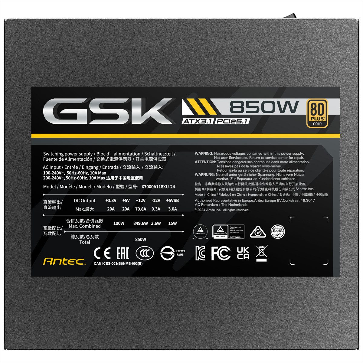 Antec GSK850 ATX3.1 Netzteil 850W PC-Netzteil