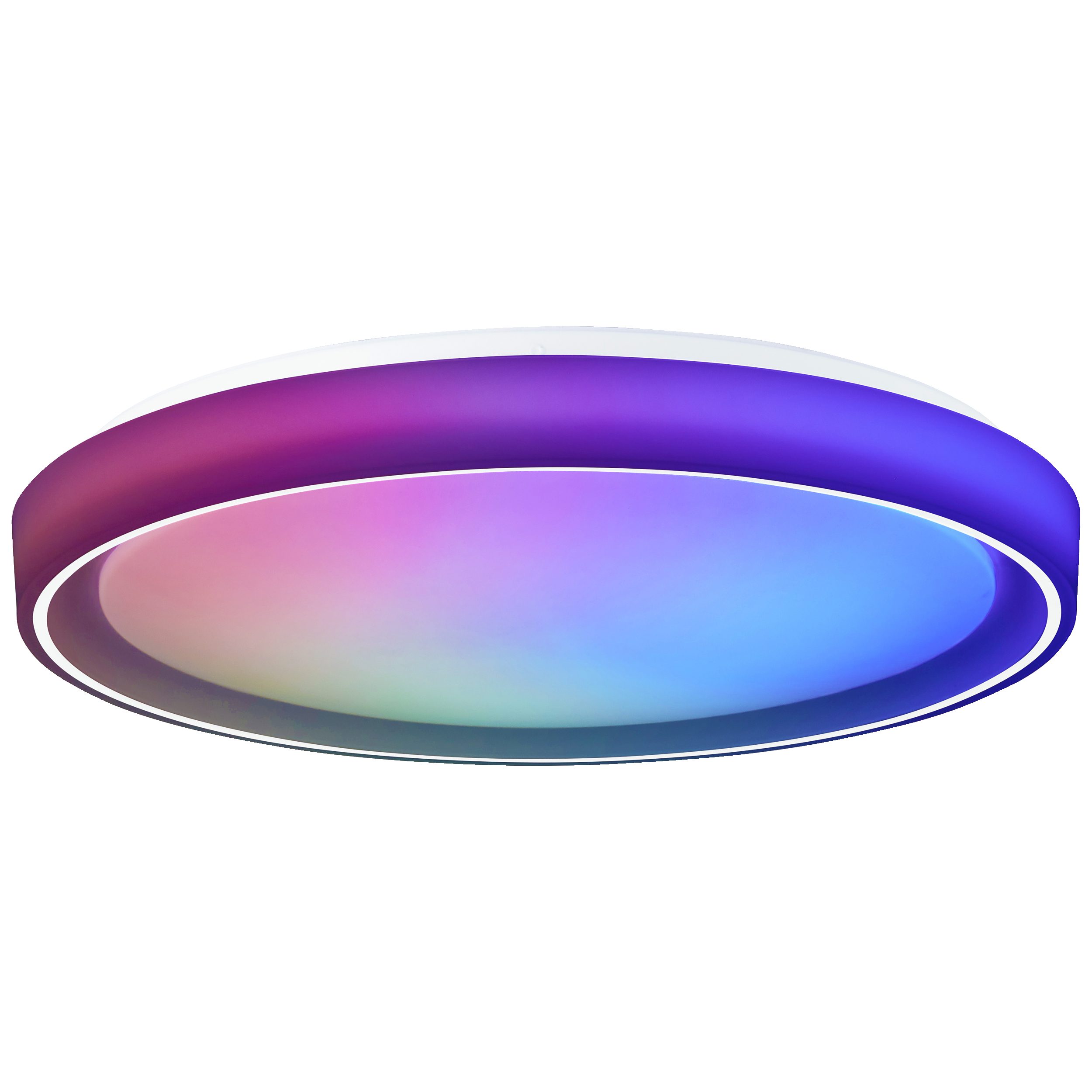 Lightbox Deckenleuchte, CCT - über Fernbedienung, LED fest integriert, warmweiß - kaltweiß, Ø 50 cm, 3600 lm, 3000-6500 K, CCT, RGB, Nachtlicht, dimmbar, weiß