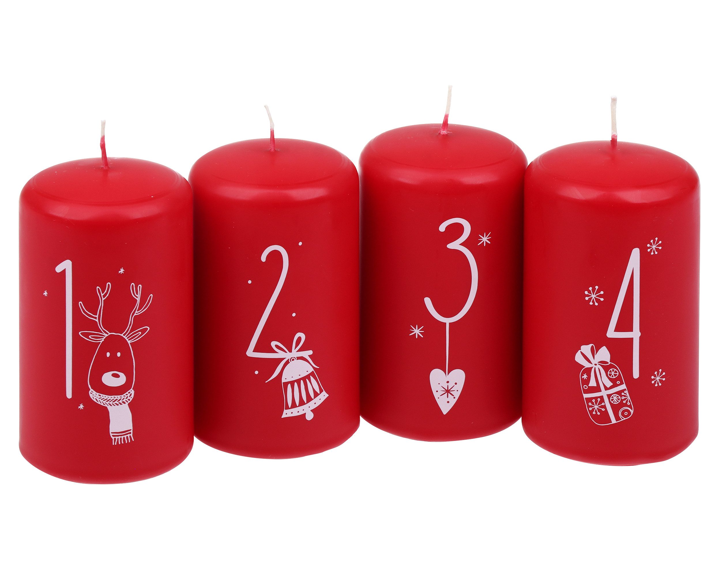 Steinhart Kerzen Adventskerze Stumpenkerzen "Weihnachtszahlen", 4er-Riegel günstig online kaufen