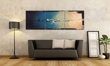 WandbilderXXL XXL-Wandbild Ocean Foam 210 x 70 cm, Abstraktes Gemälde, handgemaltes Unikat