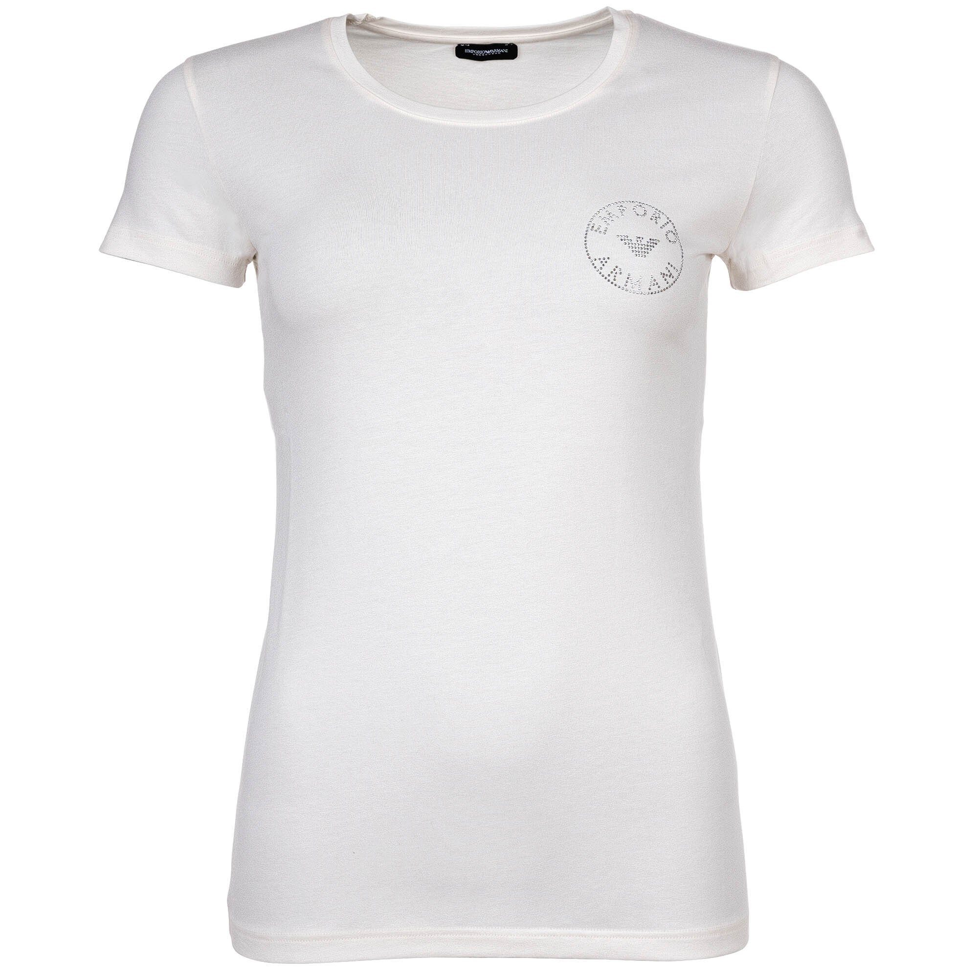 Emporio Armani T-Shirt Damen T-Shirt - ESSENTIAL STUDS LOGO, Rundhals