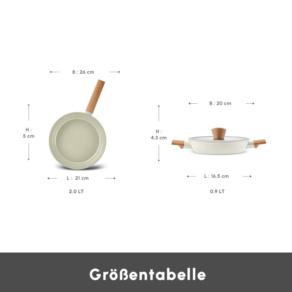 Karaca Pfannen-Set Karaca x Refika Swiss Crystal Almond Bratpfannen-Set, 2-teilig