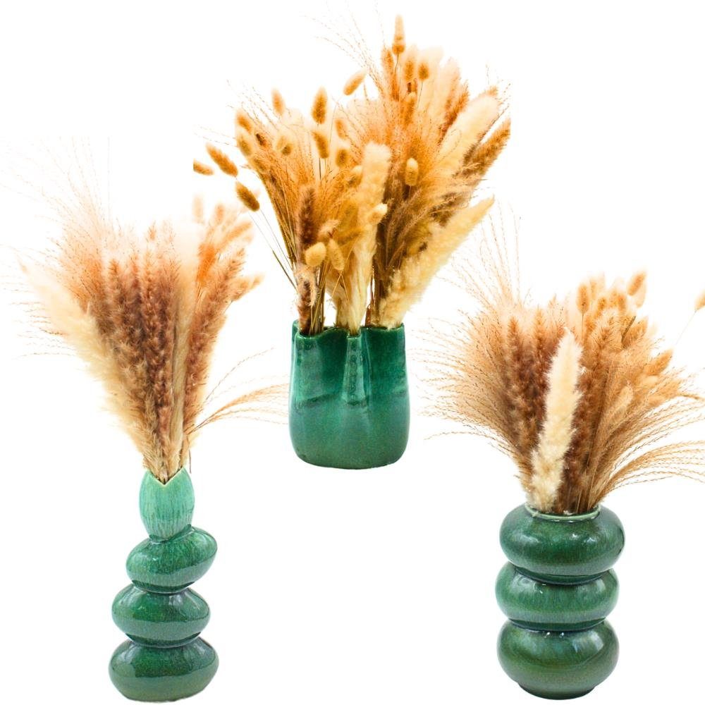 Vase Porzellan in Größen grün und Dekovase Dekohelden24 verschiedenen Formen
