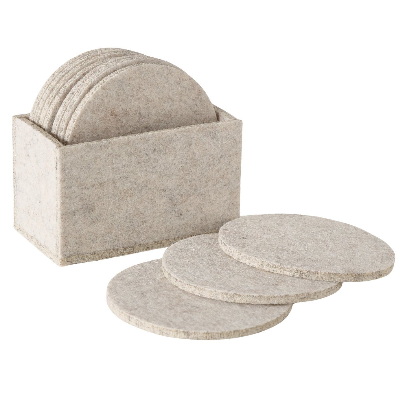 BOLTZE Tassenuntersetzer aus Filz 10er Set beige