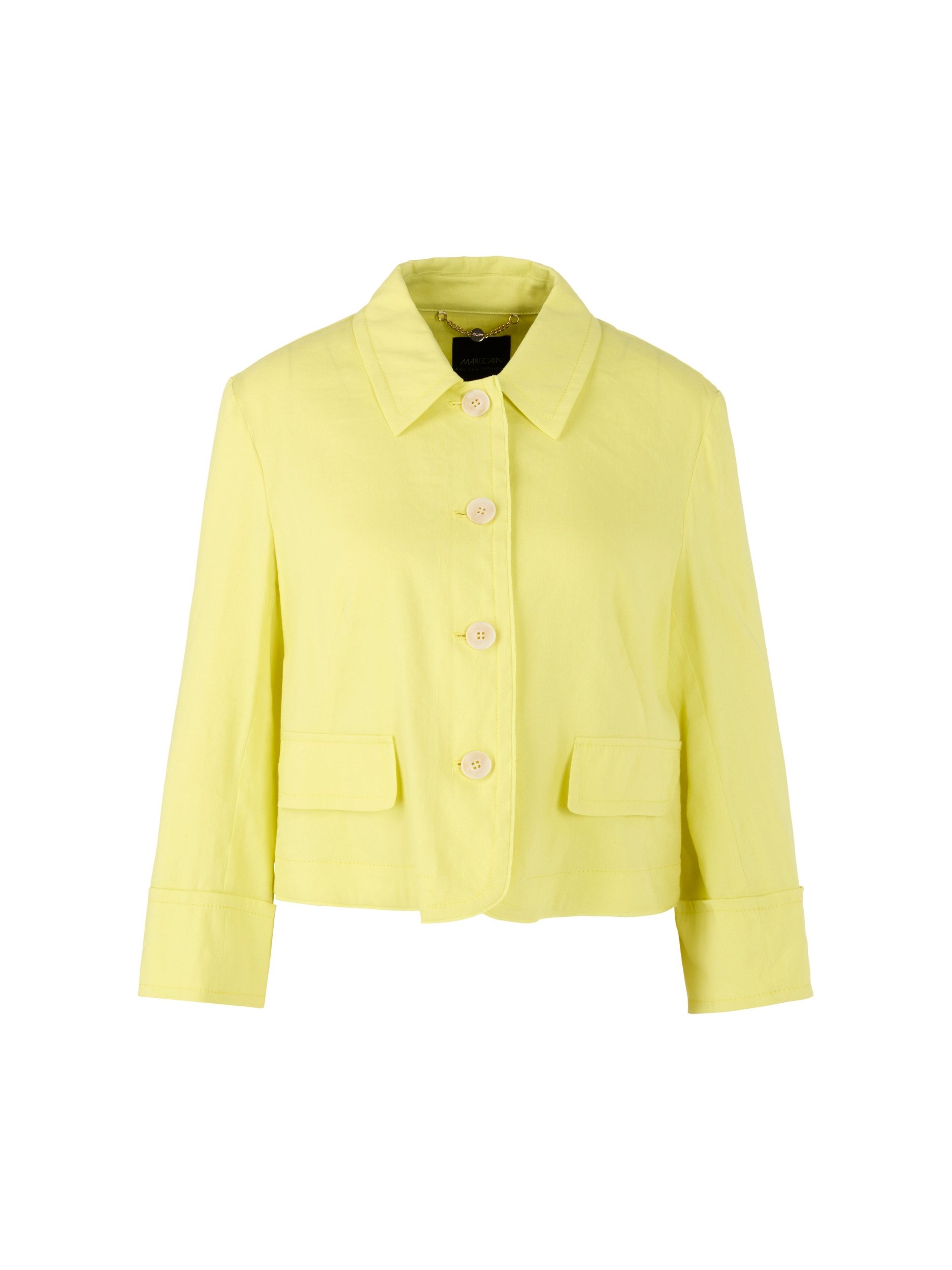 Allwetterjacke Leinen-Jacke mit Knopfleiste - Gerade