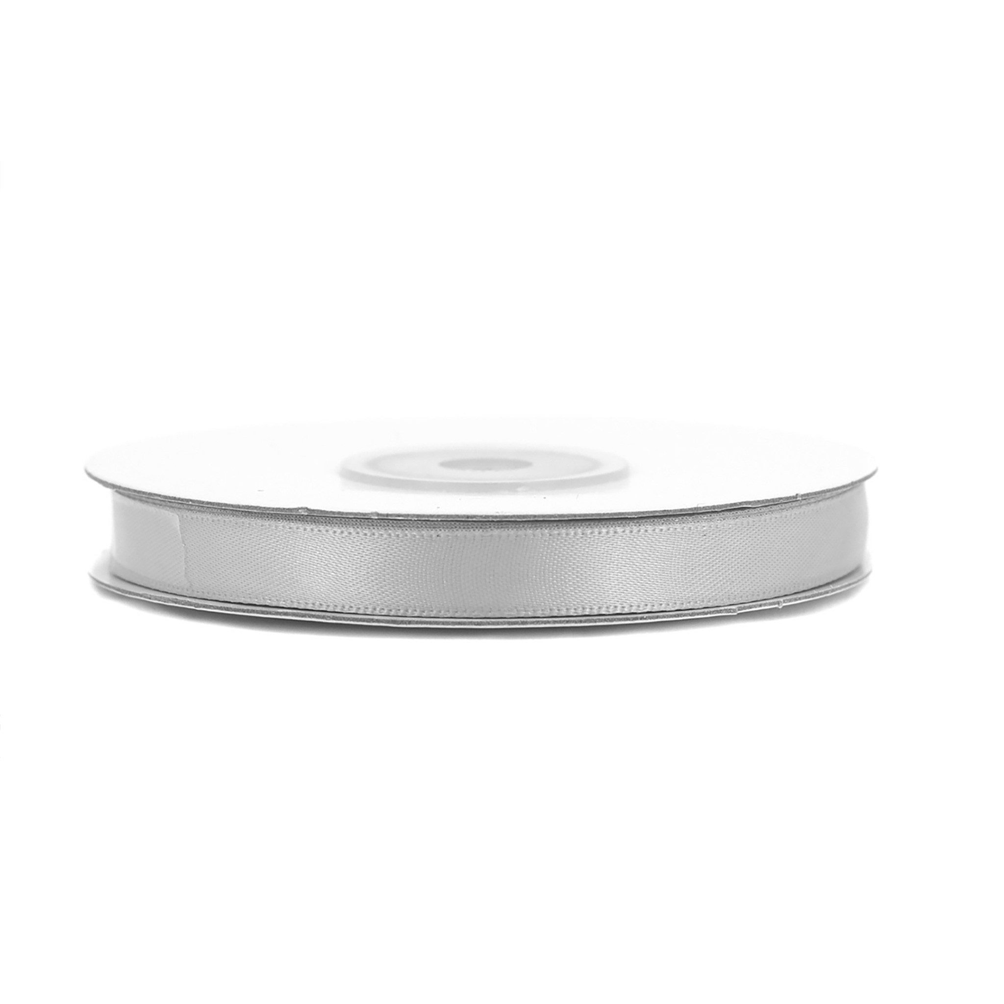 Creativery Satinband, Doppelseitiges Satinband 10mm x 20m Rolle Silber / Grau