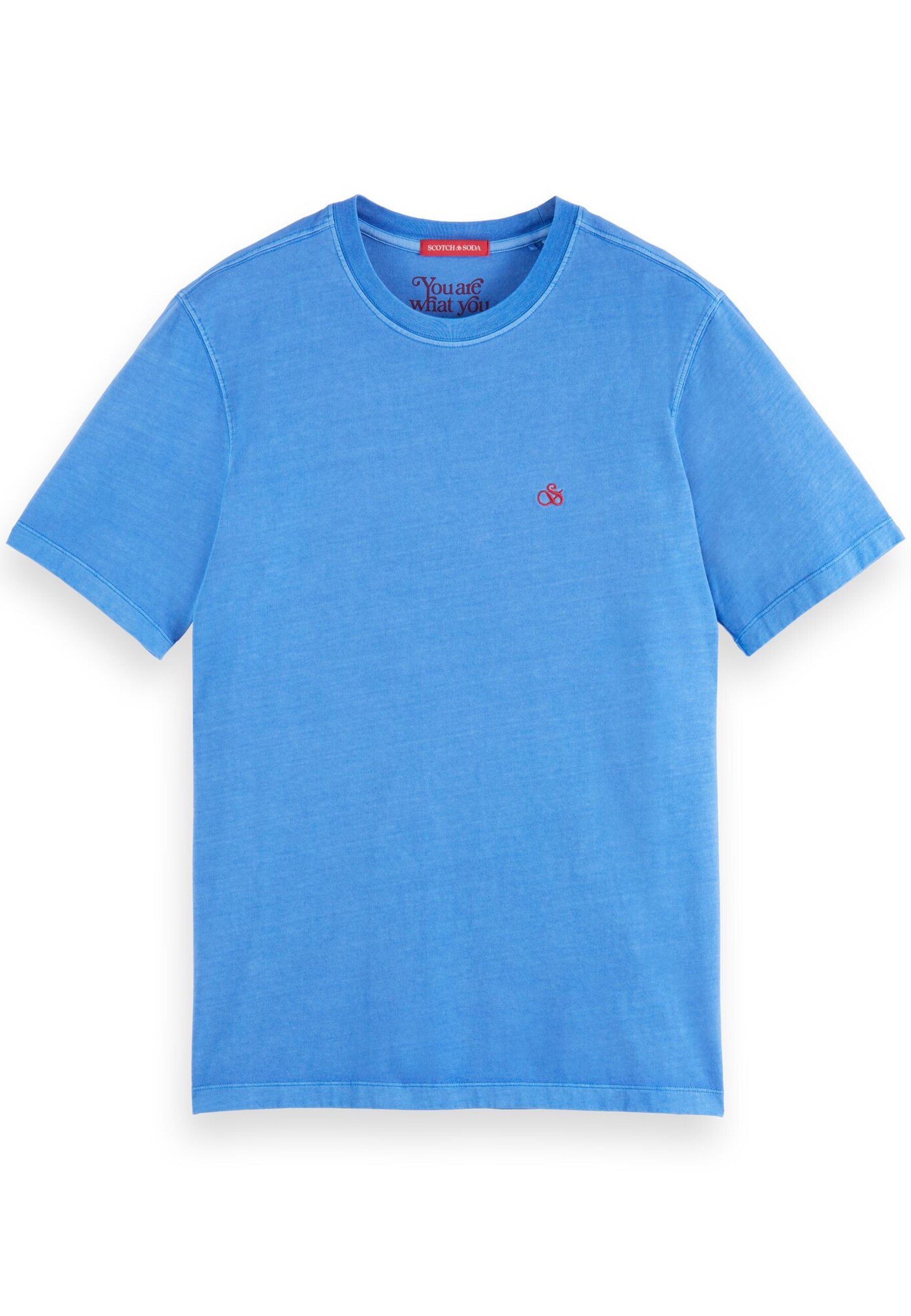 Scotch & Kurzarmshirt Blau Shirt und T-Shirt Soda (1-tlg) Rundhalsausschnitt mit