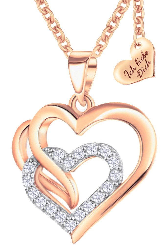 Limana Herzkette 925 Silber Rose-Gold rotgold günstig online kaufen