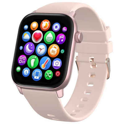 RIVERSONG Smarte Armbanduhr Motive 3 Smartwatch (4,29 cm/1,69 Zoll, Android IOS) Sparset, 1-tlg., smarte Armbanduhr mit vielen Funktionen, Ladekabel, Beschreibung, weiches Silikonarmband