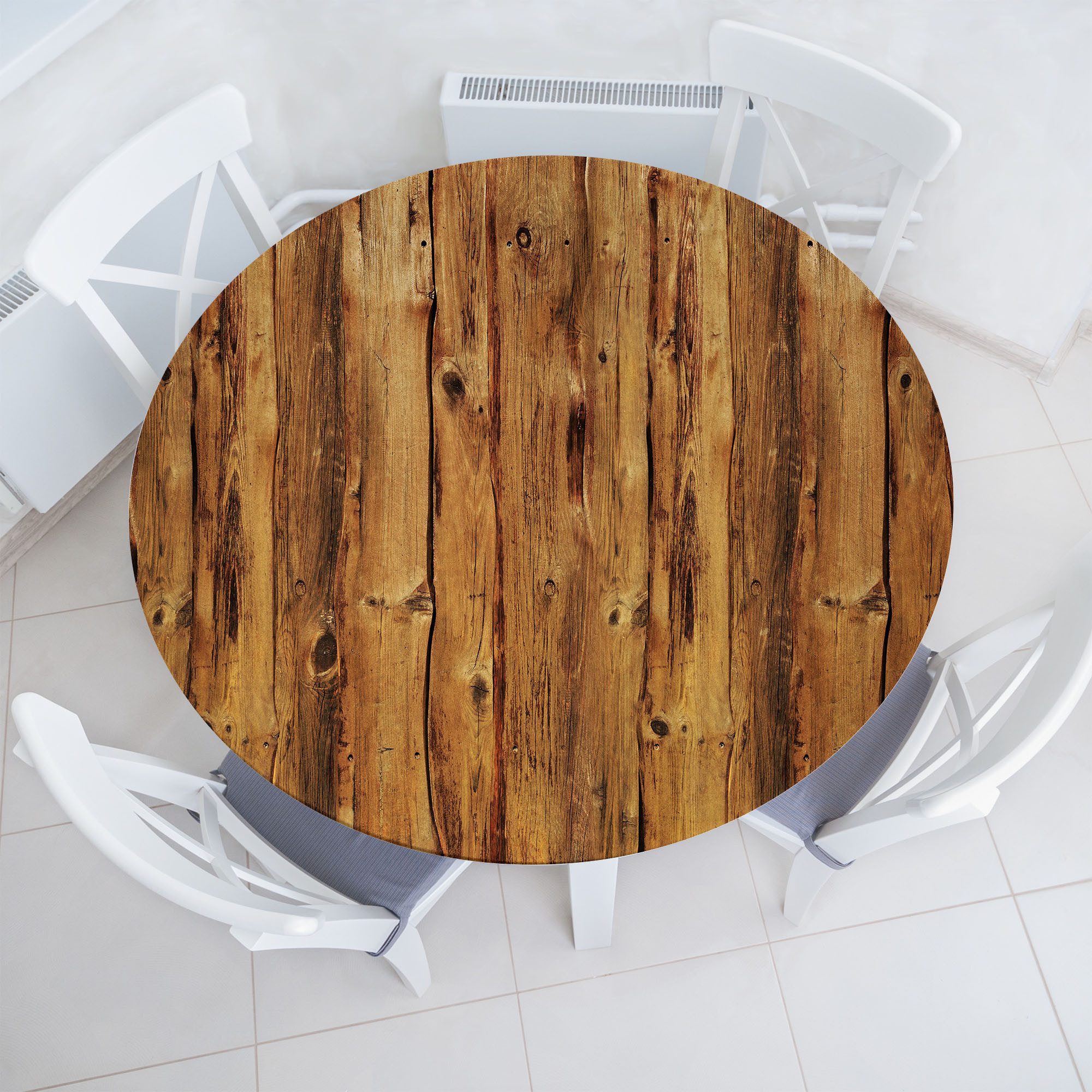 Abakuhaus Tischdecke Rundum-elastische Stofftischdecke, Rustikal Holzwald günstig online kaufen