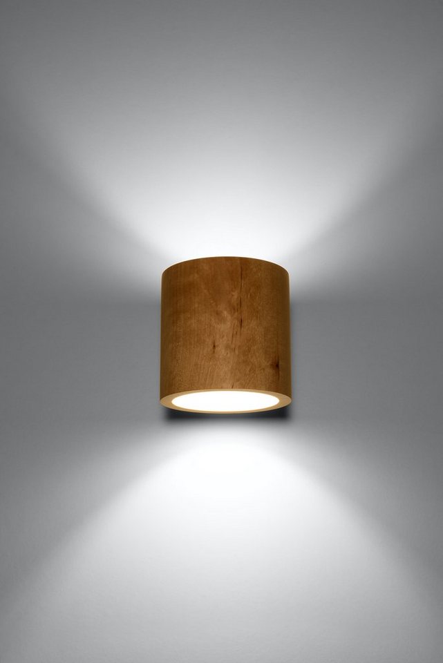 SOLLUX lighting Pendelleuchte Wandlampe Wandleuchte ORBIS Natural Holz, 1x  G9, ca. 10x12x10 cm, geeignet für Leuchtmittel G9 max. 40 Watt