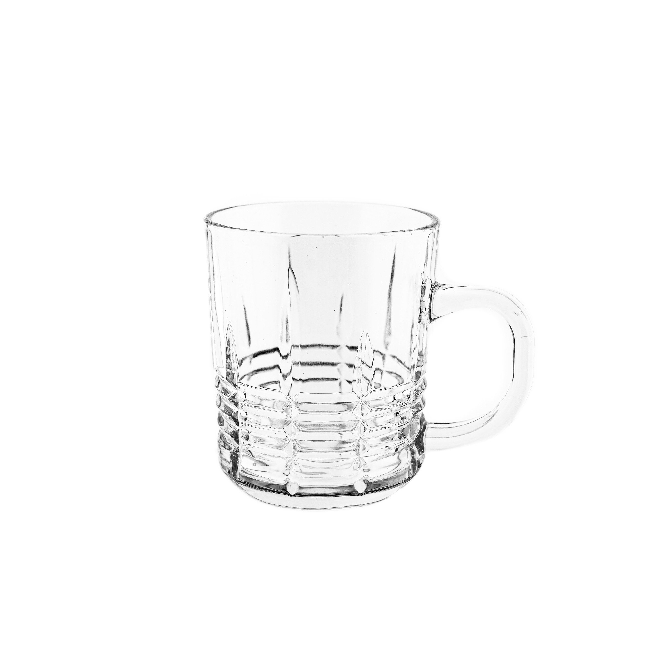 Sunay Gläser-Set 6er Set Henkelgläser mit dekorativem Linienmuster, 240 ml, 6-tlg., Glas