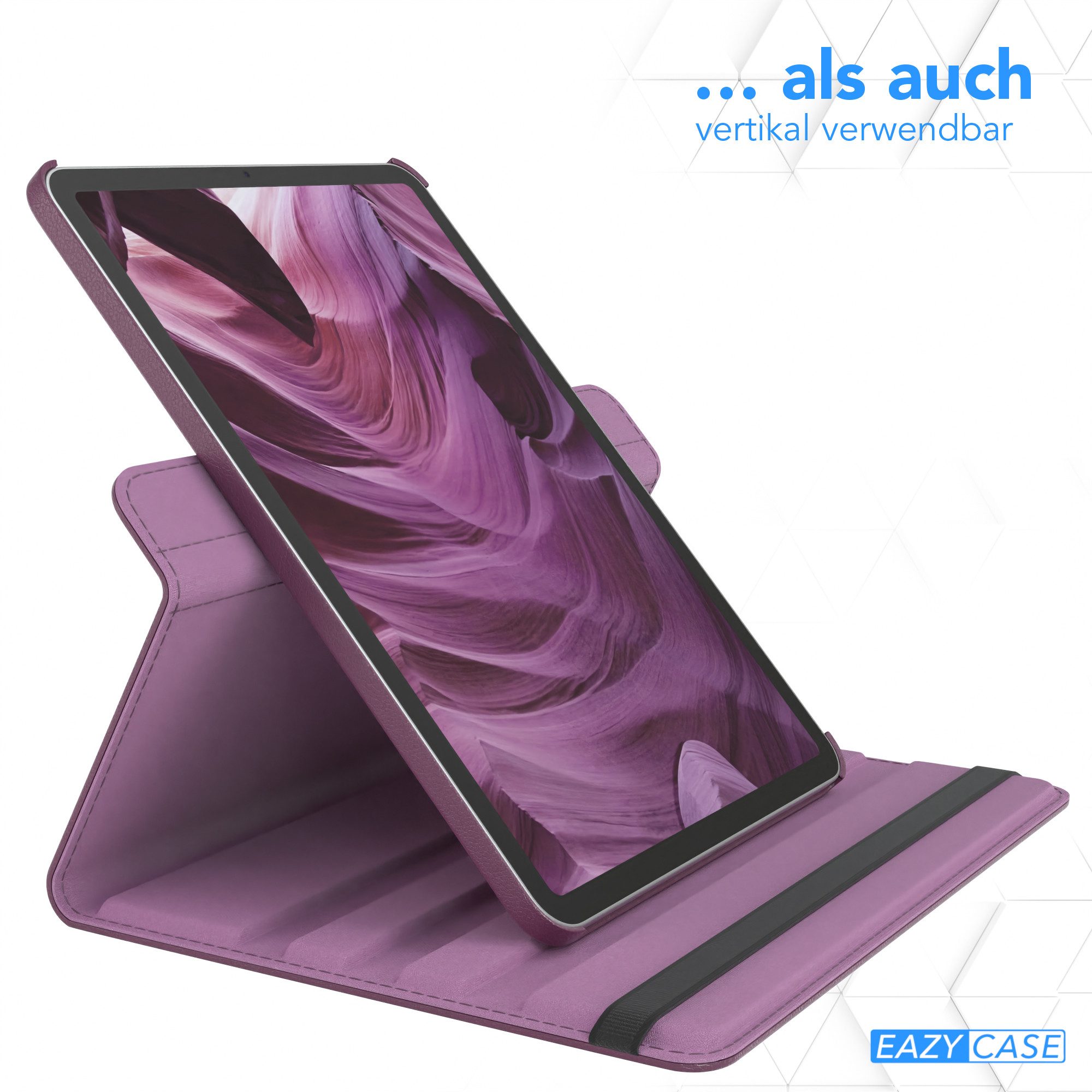 EAZY CASE Tablet-Hülle Rotation Case für iPad Pro 11" 1./2./3./4. Gen. 11 Zoll, Tablet-Hülle Bookstyle Case Fullcover Schutz Tasche Stehfunktion Lila – Bild 5 von 5
