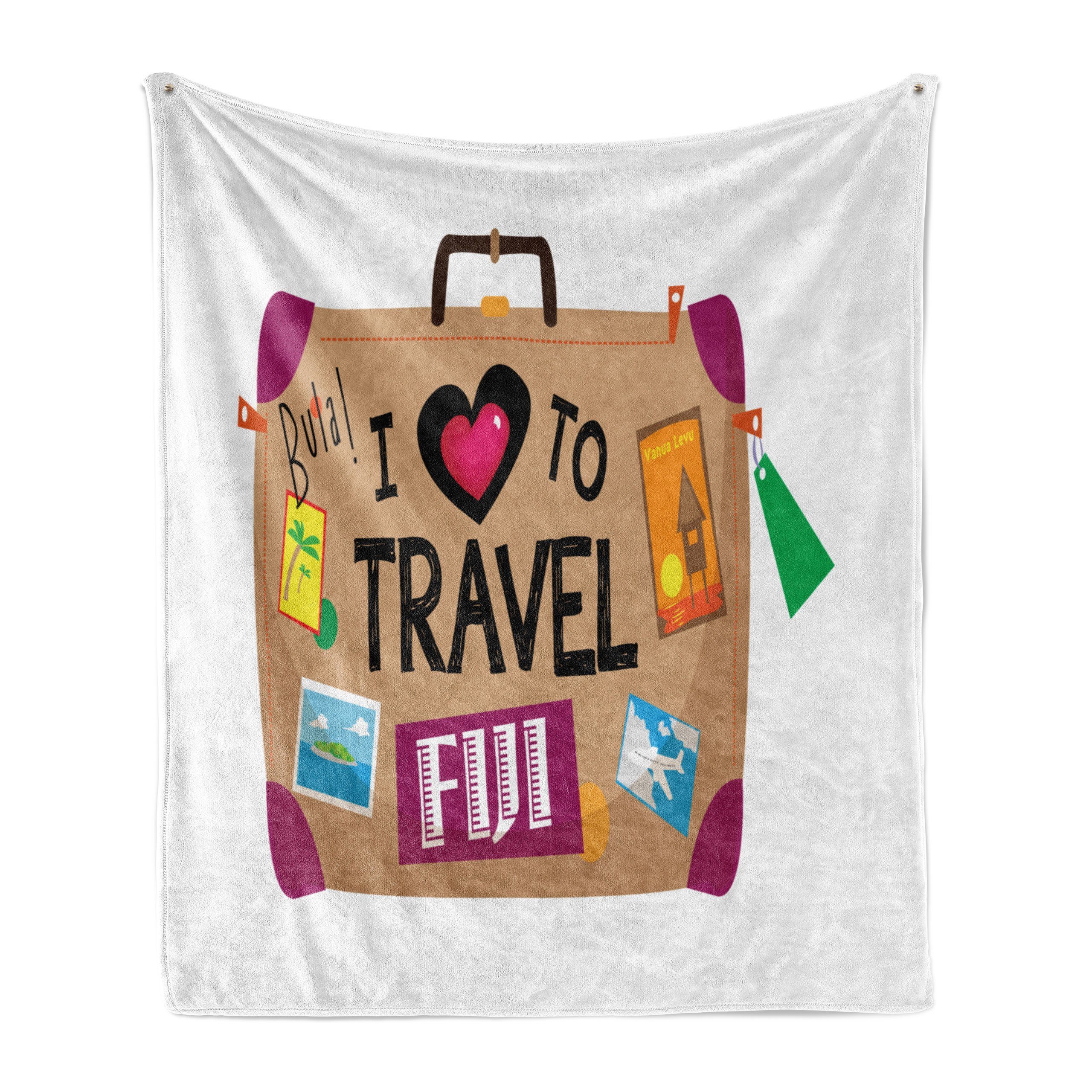 Liebe Plüsch den Gemütlicher Wohndecke Gepäck Ich für Reisen nach Zu Außenbereich, Fidschi Innen- Es und Abakuhaus,