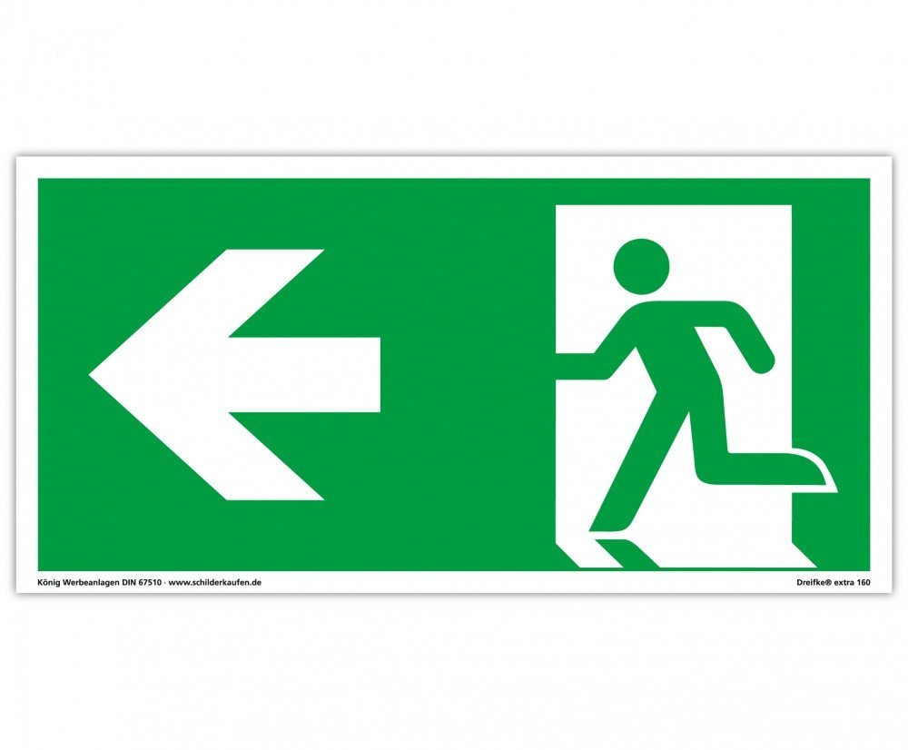 Thumbnail - König Werbeanlagen Hinweisschild Notausgang, extra langnachl., PVC selbstkl., gemäß ASR A1.3
