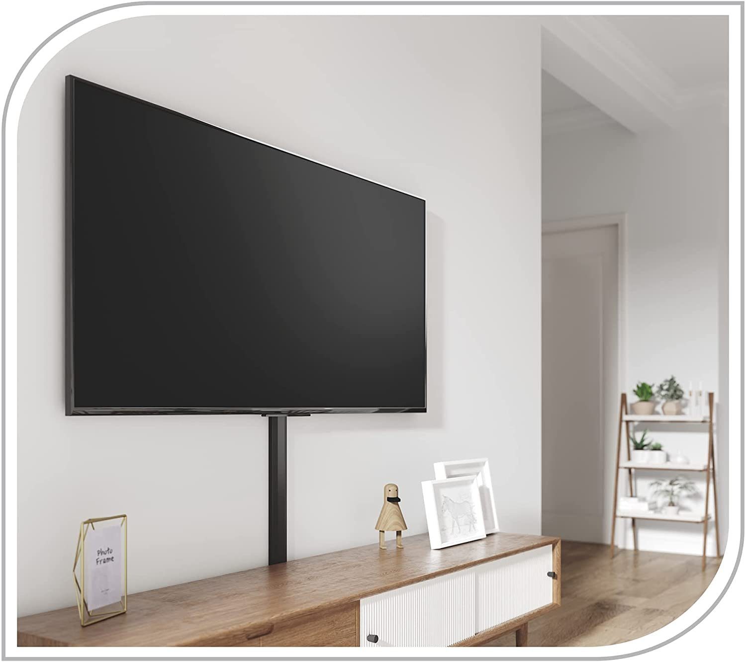 PureMounts Kabelkanal mit Klebeband + Schrauben/Dübel, aus Kunststoff, Länge: 50cm, Breite 6cm, Farbe: schwarz