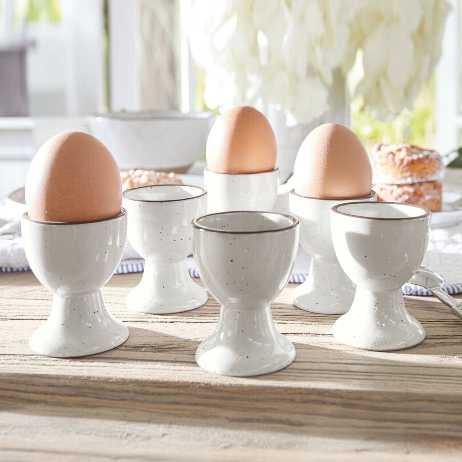 Mirabeau Geschirr-Set Eierbecher 6er Set Biarré weiß, Steinzeug, none – Bild 2 von 3