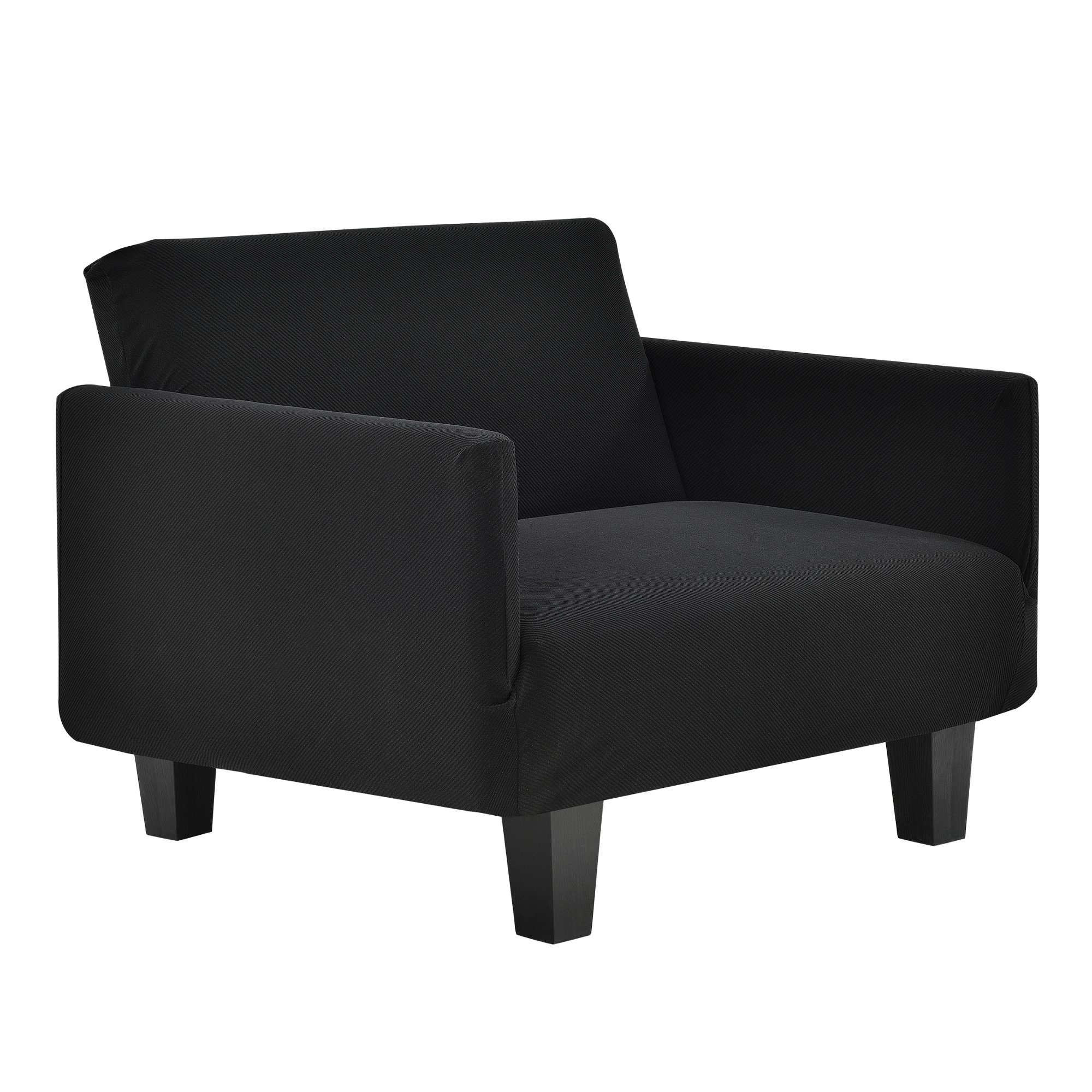 neu.haus Sofahusse, Sofabezug 1-Sitzer 70-120cm Schwarz
