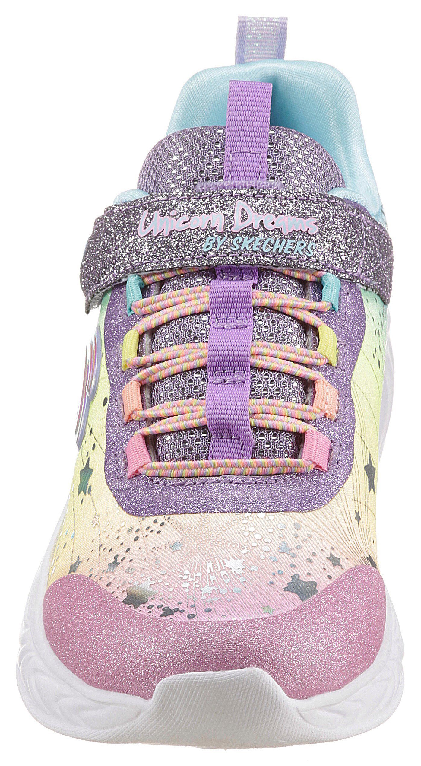 Skechers Kids UNICORN DREAMS Sneaker multi und Einhornmotiv Blinkfunktion purple mit