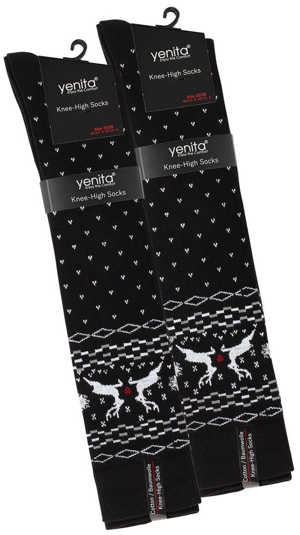 Yenita® Kniestrümpfe (4-Paar) in angenehmer Baumwollqualität