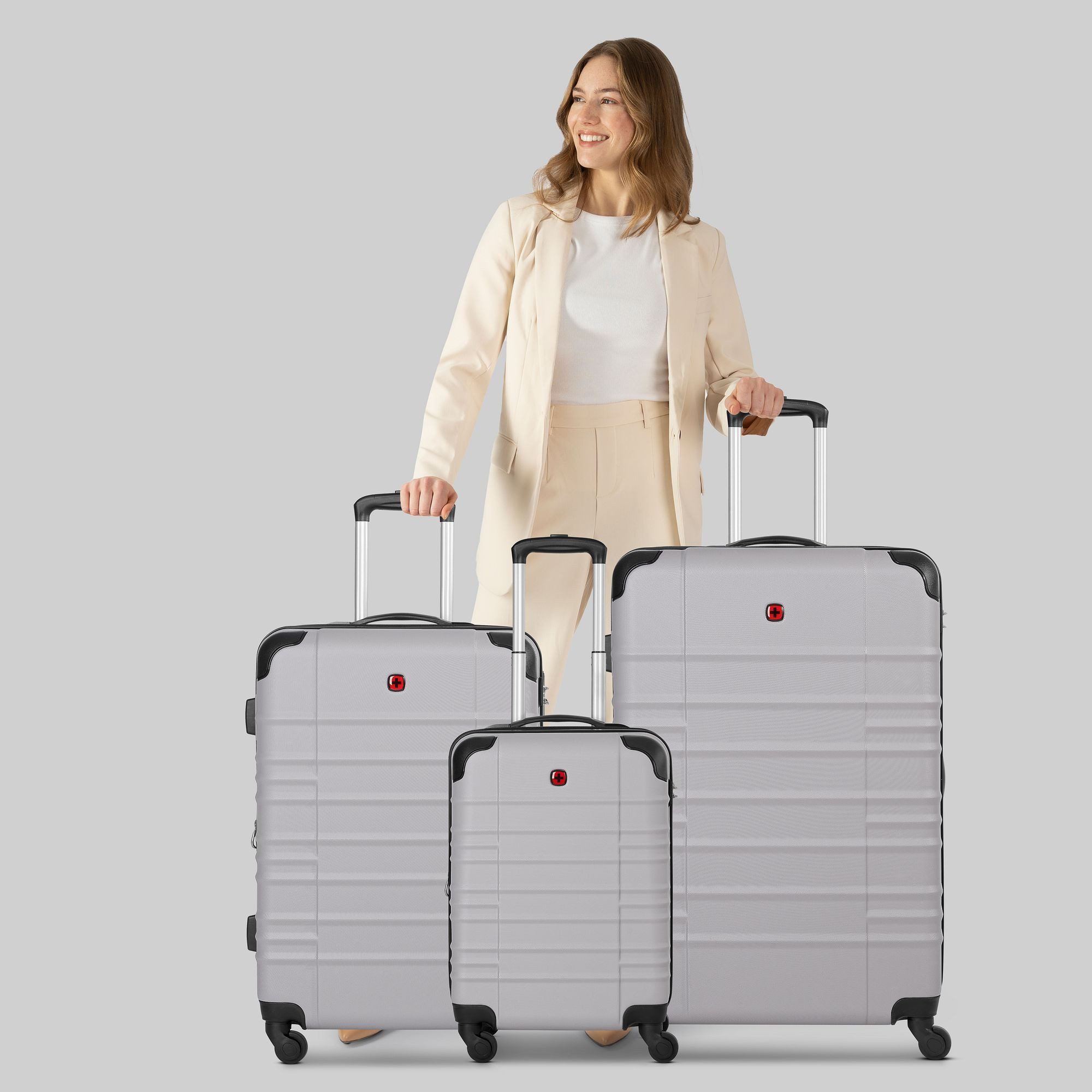 Wenger Trolleyset Amplar Evo, 4 Rollen, (3-teilig, 3 tlg), ABS günstig online kaufen