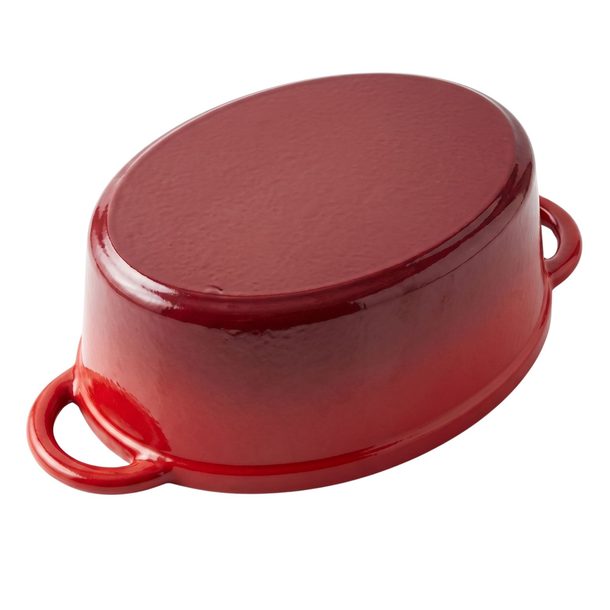 BIG-PAN Bräter Gusseisen Schmortopf 3,5 L oval Deckel emailliert Bratentopf Cocotte, Gusseisen (Topf Auflaufform Servierpfanne, Schmorpfanne Brotbacktopf), für  – Bild 3 von 5