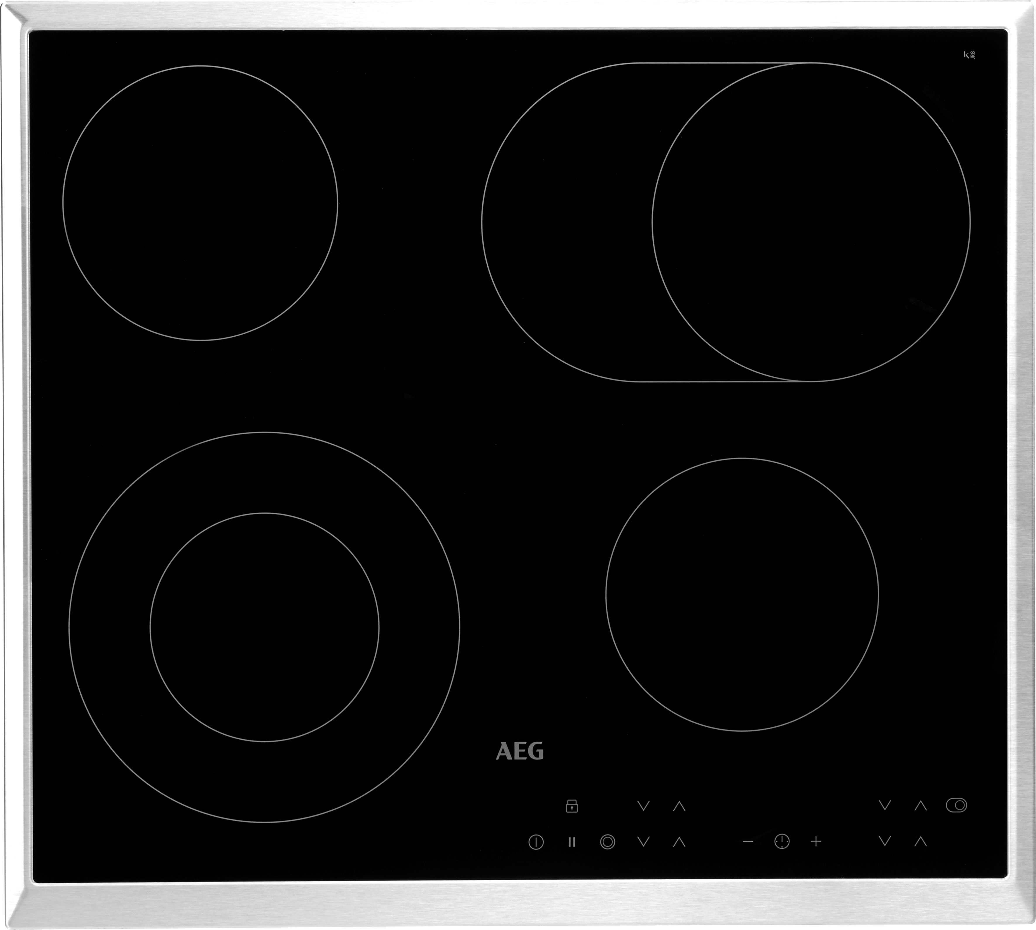 AEG Elektro-Kochfeld HK634060XB, Strahlenbeheiztes Kochfeld, mit vier Kochzonen, mit Touch-Control