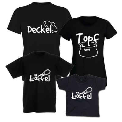 G-graphics T-Shirt »Topf, Deckel & Löffel« Partner- oder Familien-Set zum selbst zusammenstellen, mit trendigem Frontprint, Aufdruck auf der Vorderseite, Spruch/Sprüche/Print/Motiv, für jung & alt