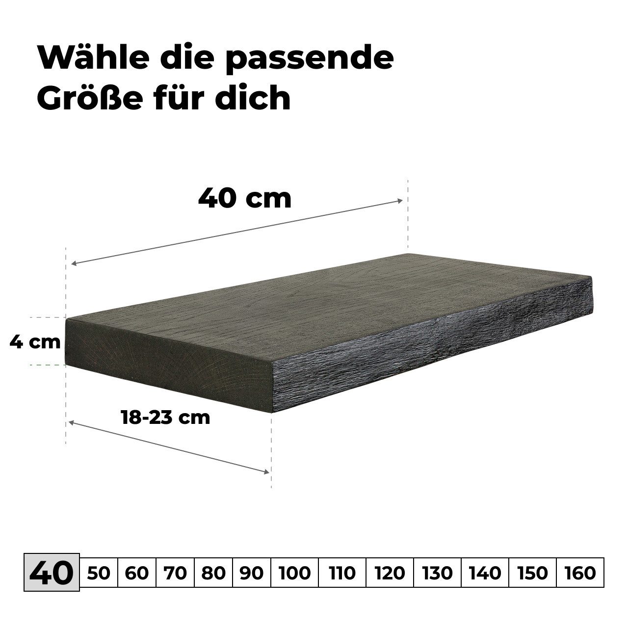 tømmermann Wandregal Schweberegal Holzregal mit Baumkante - Hängeregal aus günstig online kaufen