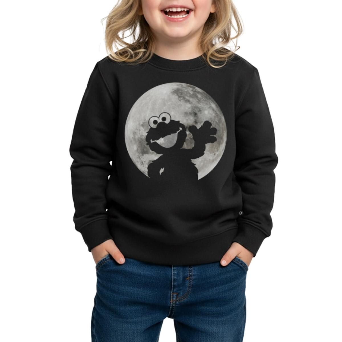 Spreadshirt Sweatshirt Sesamstraße Elmo Im Vollmond Kinder/Teenager Premium Pullover (1-tlg)