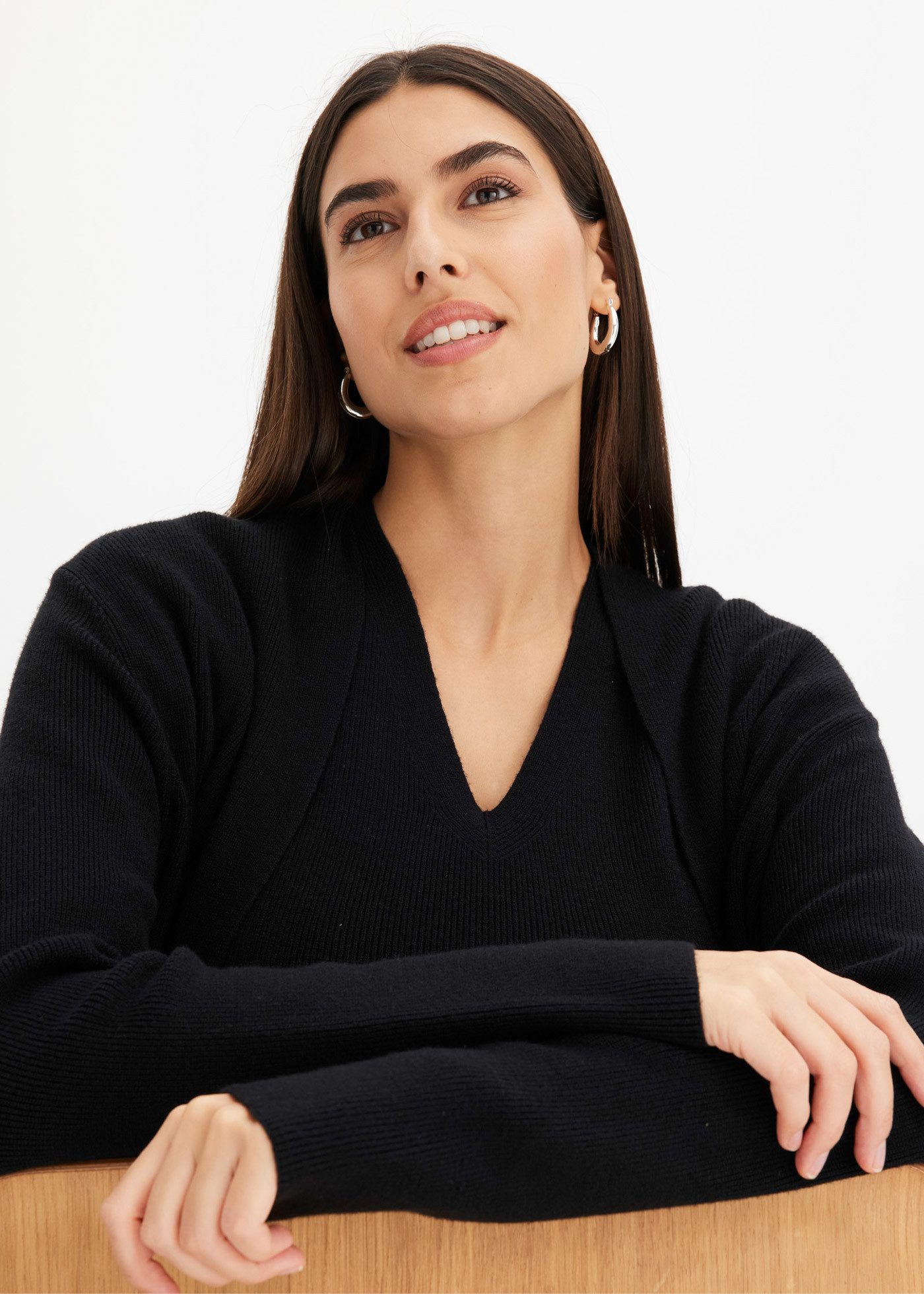 bonprix Longstrickjacke (1-tlg) Oversize-Passform, eleganter Stil, ohne Verschluss