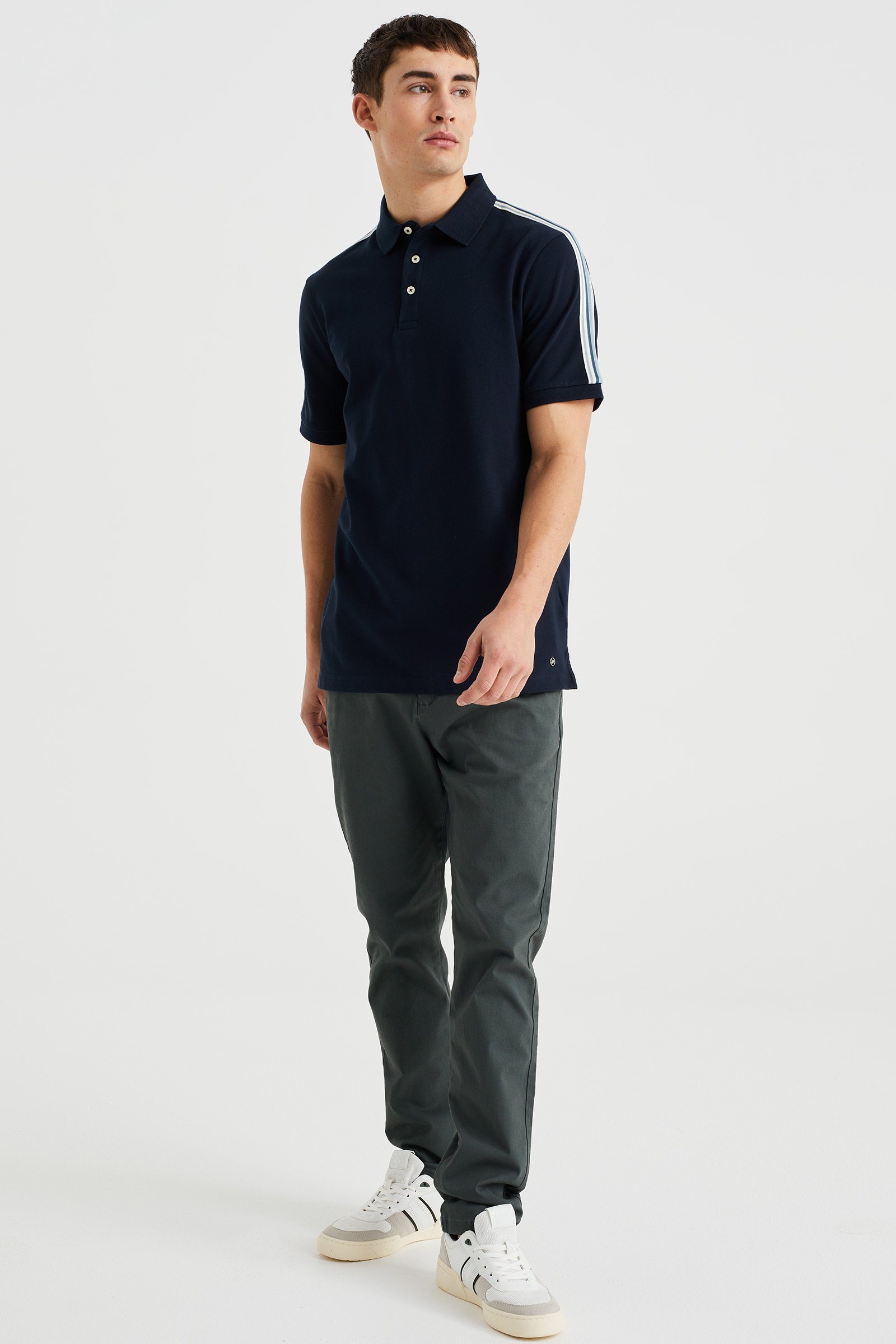 WE Fashion Poloshirt (1-tlg) Dunkelblau