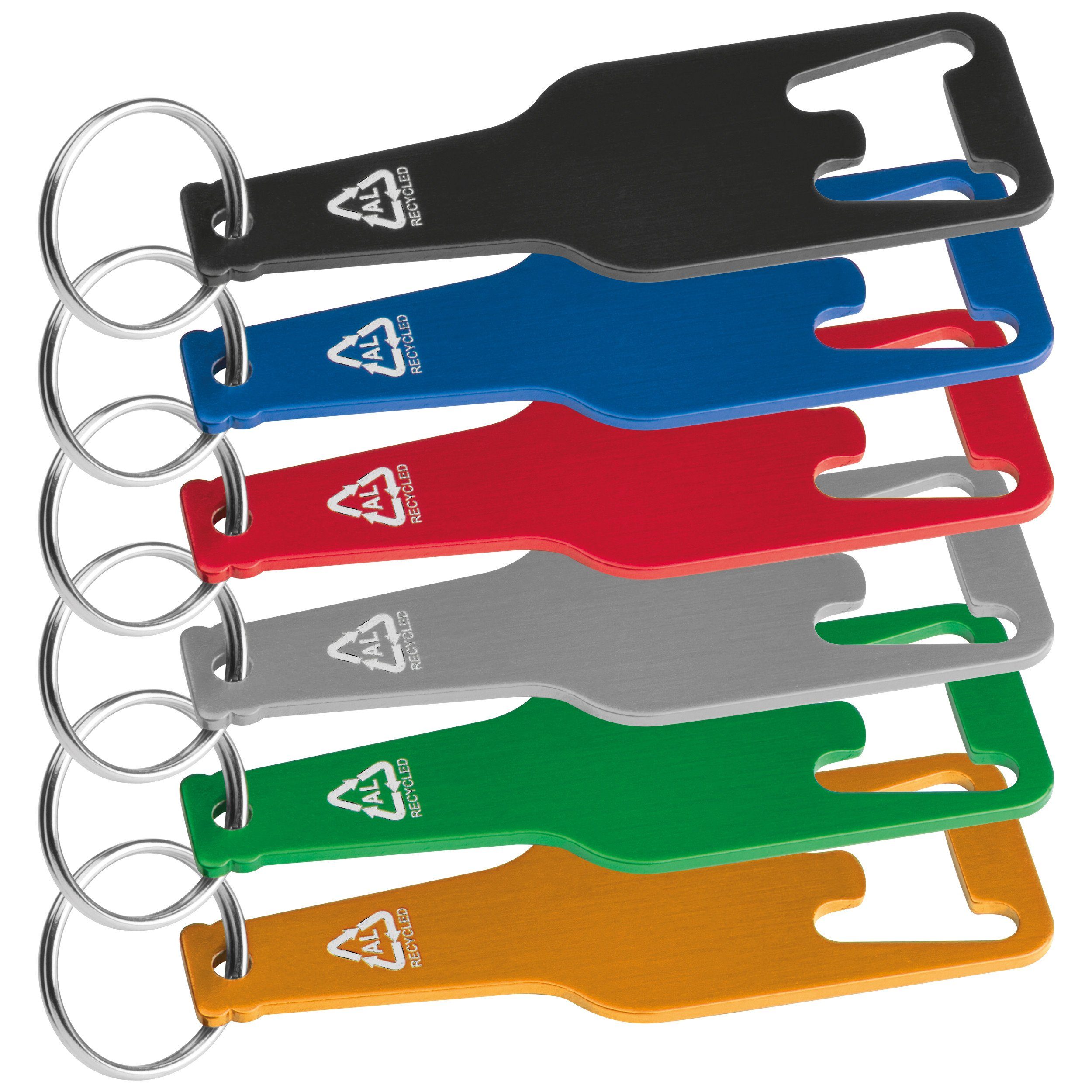 Easy Gifts Flaschenöffner 6x Flaschenöffner aus recyceltem Aluminim / 6 Farben