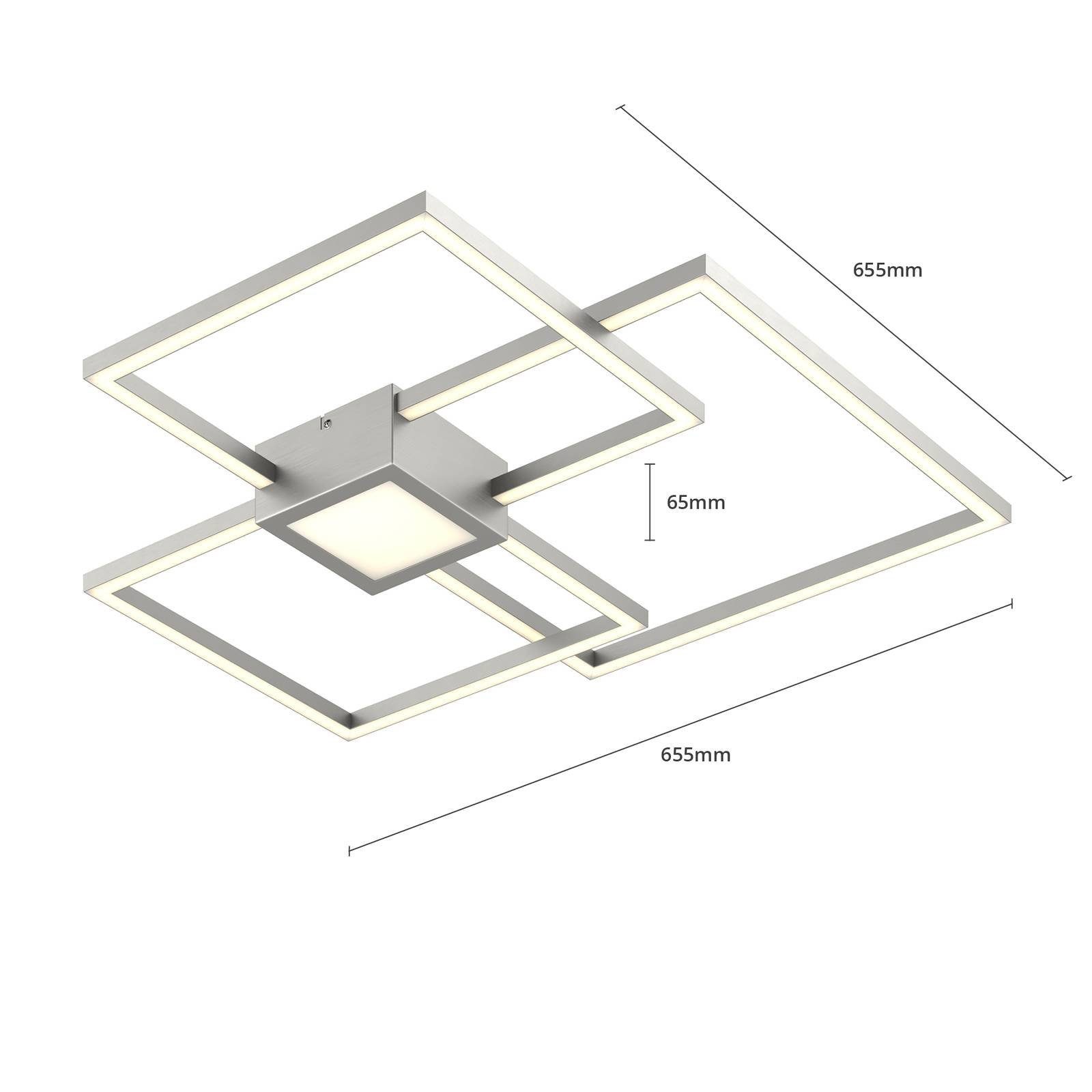 dimmbar, LED inkl. LED-Leuchtmittel warmweiß, nickel Modern, flammig, Duetto, Aluminium, Lindby verbaut, fest matt, Deckenleuchte 1 Kunststoff,