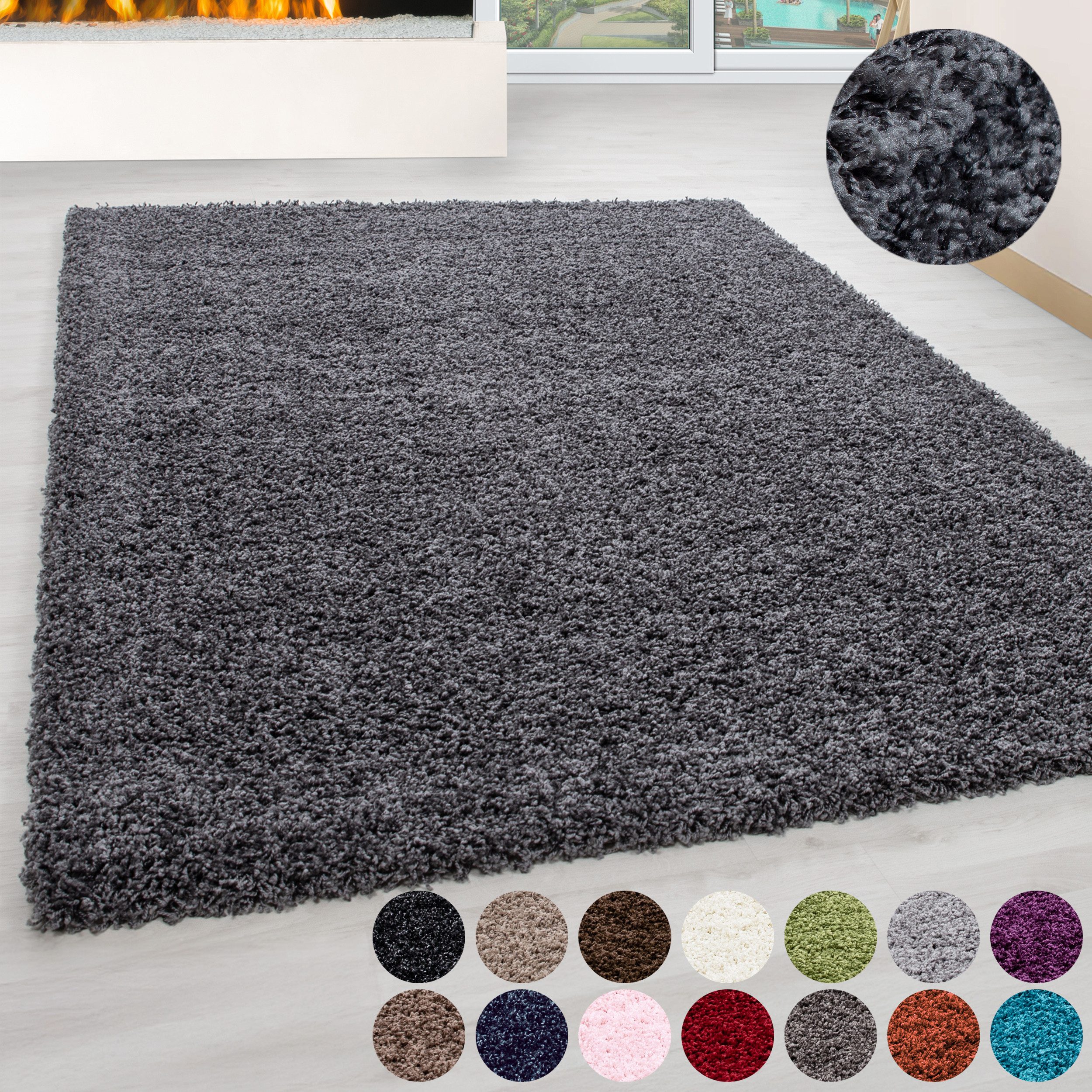 Ayyildiz Teppiche Hochflor-Teppich Life Shaggy 1500, auch als Läufer und in Rund erhältlich, rechteckig, Höhe: 30 mm, Langflor, uni, große Farb- und Größenauswahl. Wohnzimmer, alle Räume