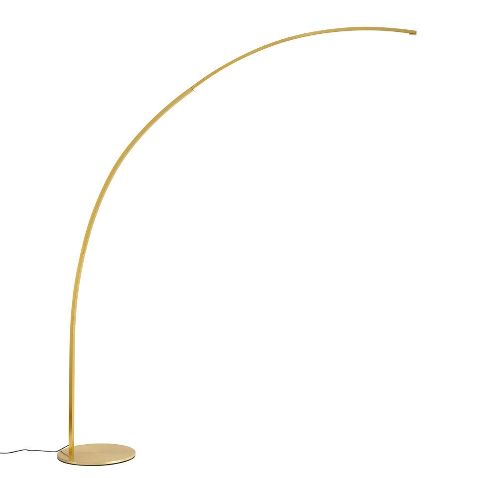 Qazqa Bogenlampe Arlow, Dimmbar, LED fest integriert, Extra-Warmweiß, QAZQA Bogenlampe, integrated, Gold, Metall, Modern