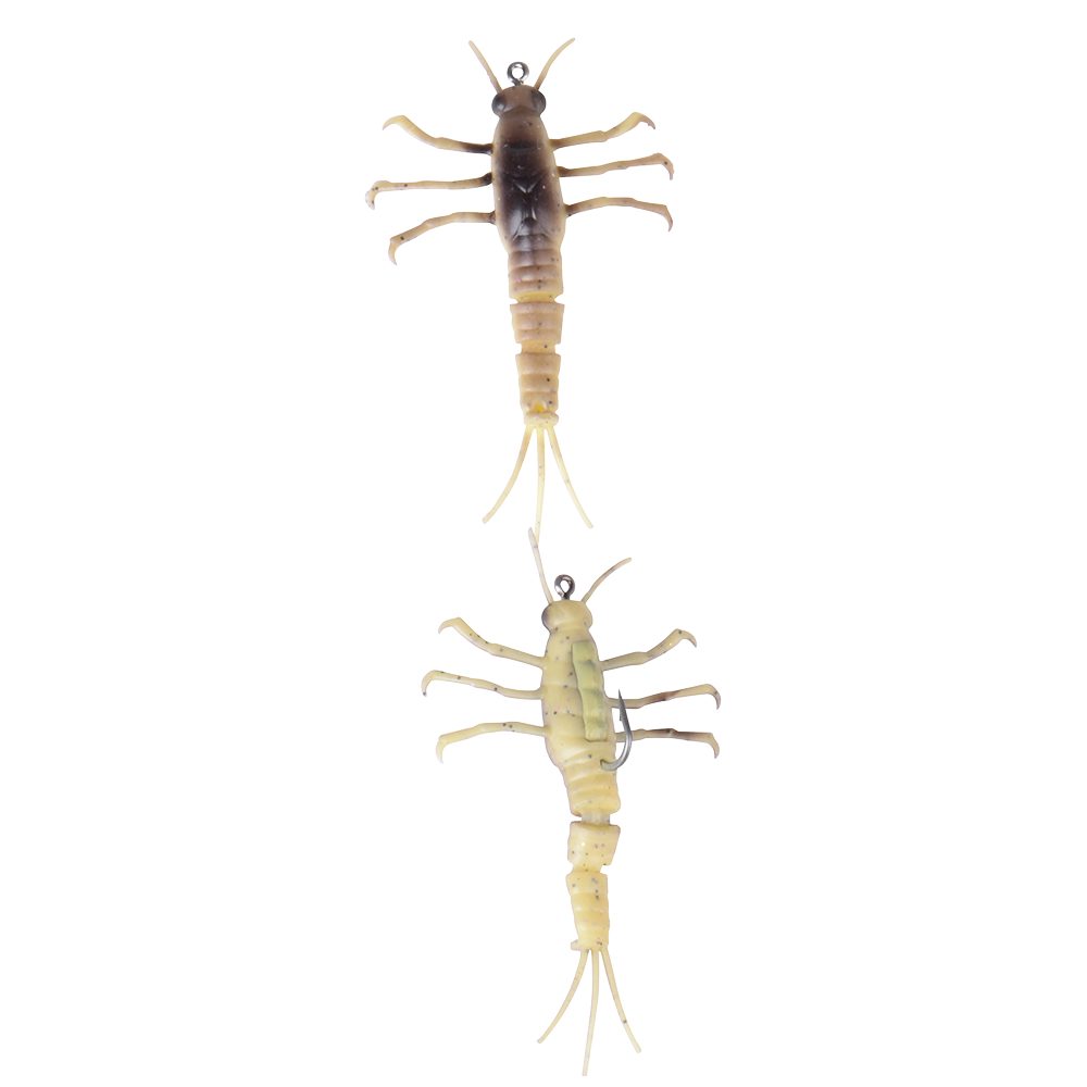 Kunstköder 3D TPE Mayfly Nymph Creature Bait Gummi Köder Forelle Barsch Fliege