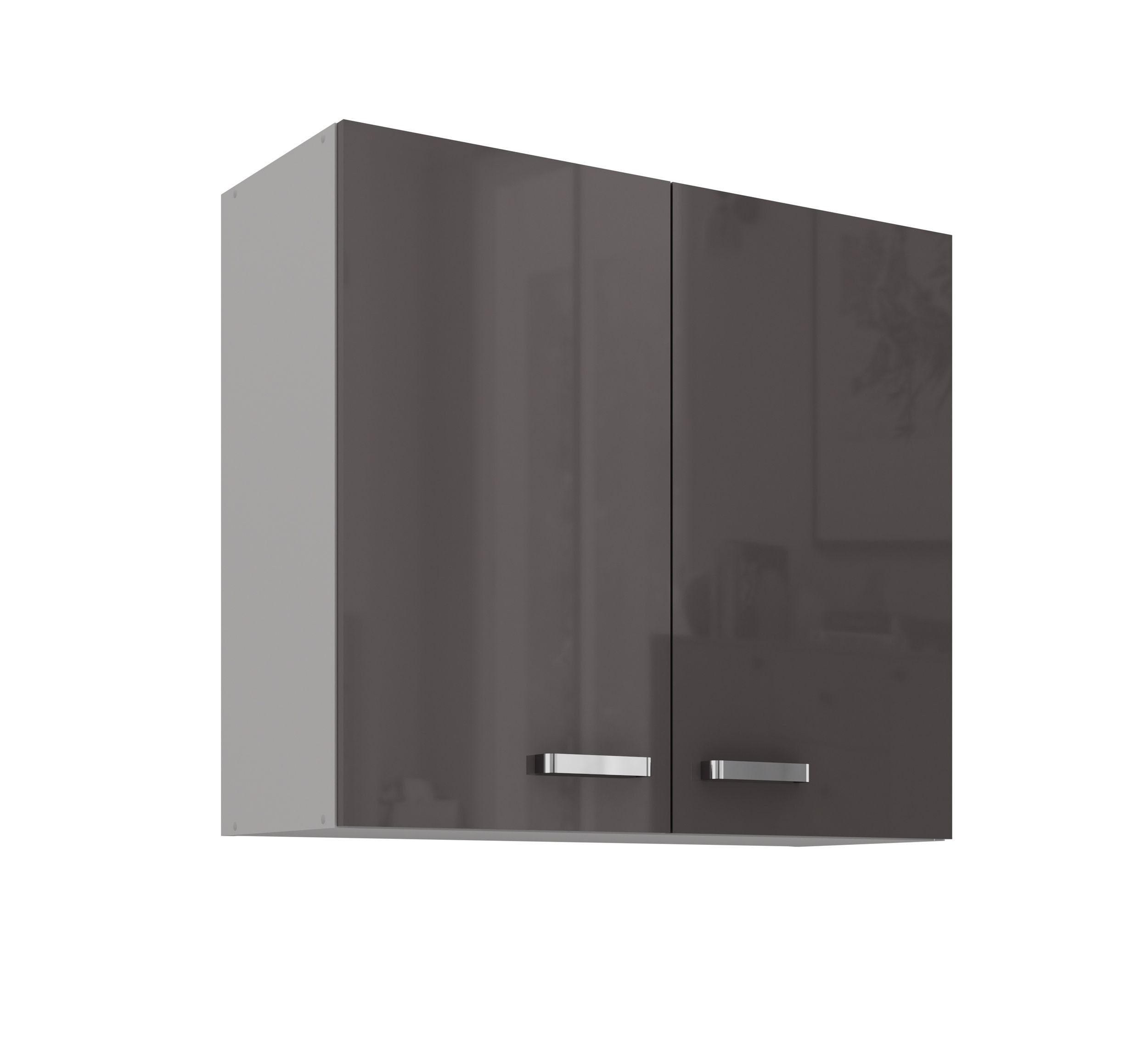 Küchen-Preisbombe Hängeschrank 80 cm Küche Bianca Grey Grau Hochglanz Küche günstig online kaufen