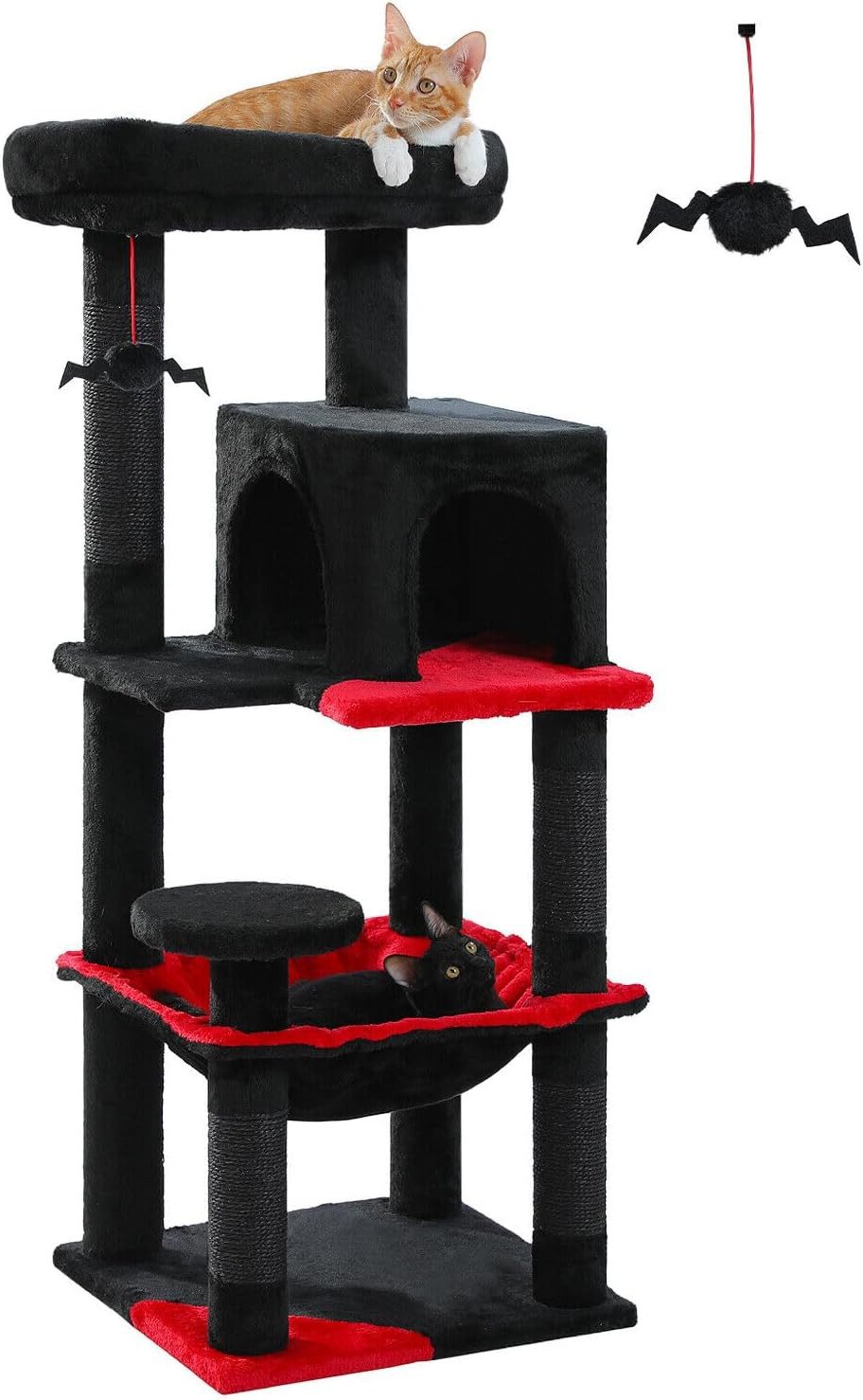 Purpurra Kratzbaum Katzenbaum mit Metall Plüsch Hängematte 116cm/ 143 cm günstig online kaufen