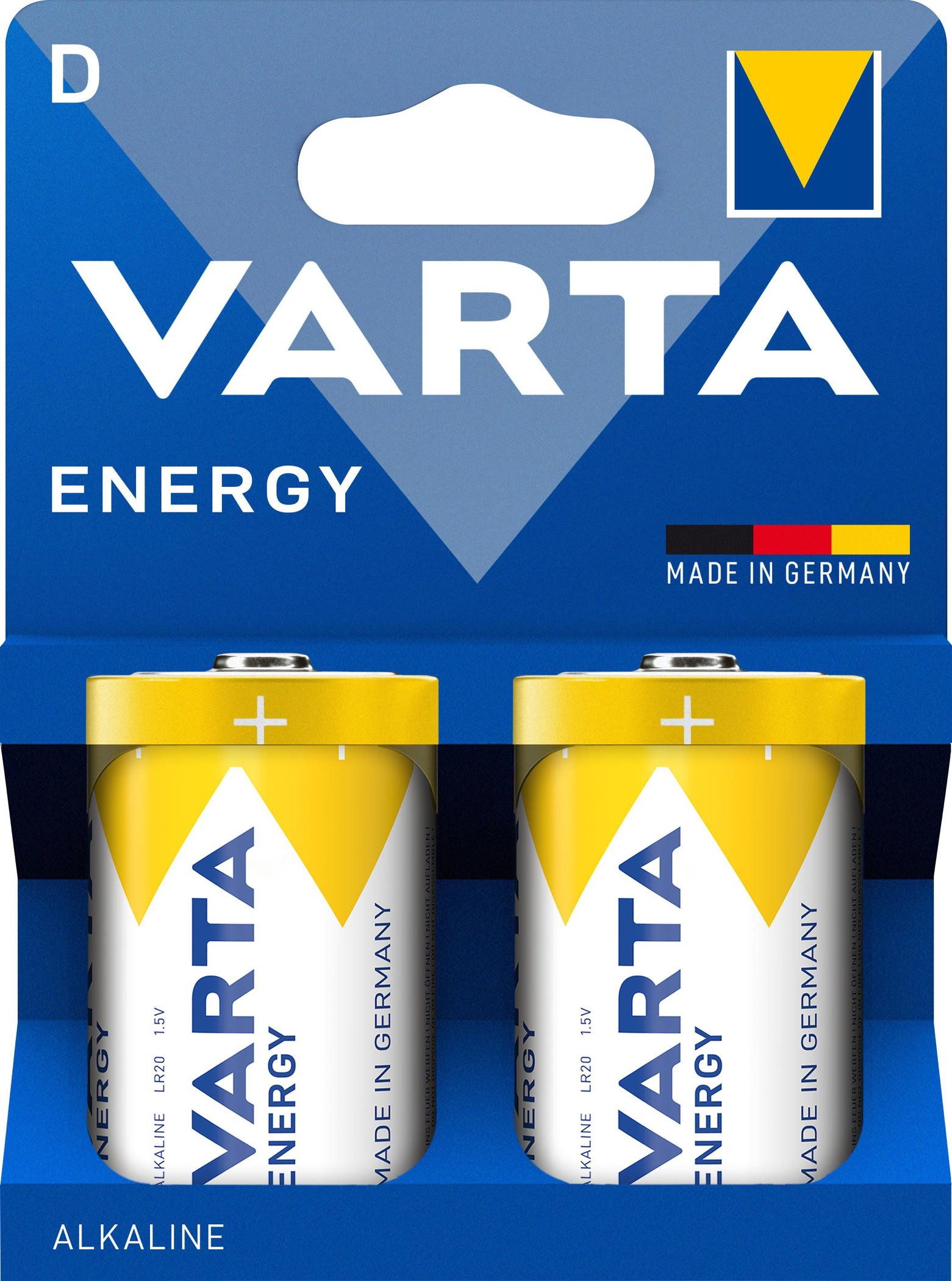 VARTA 2 x 4120 Energy D / Mono Alkaline Batterien im 2er Blister Batterie